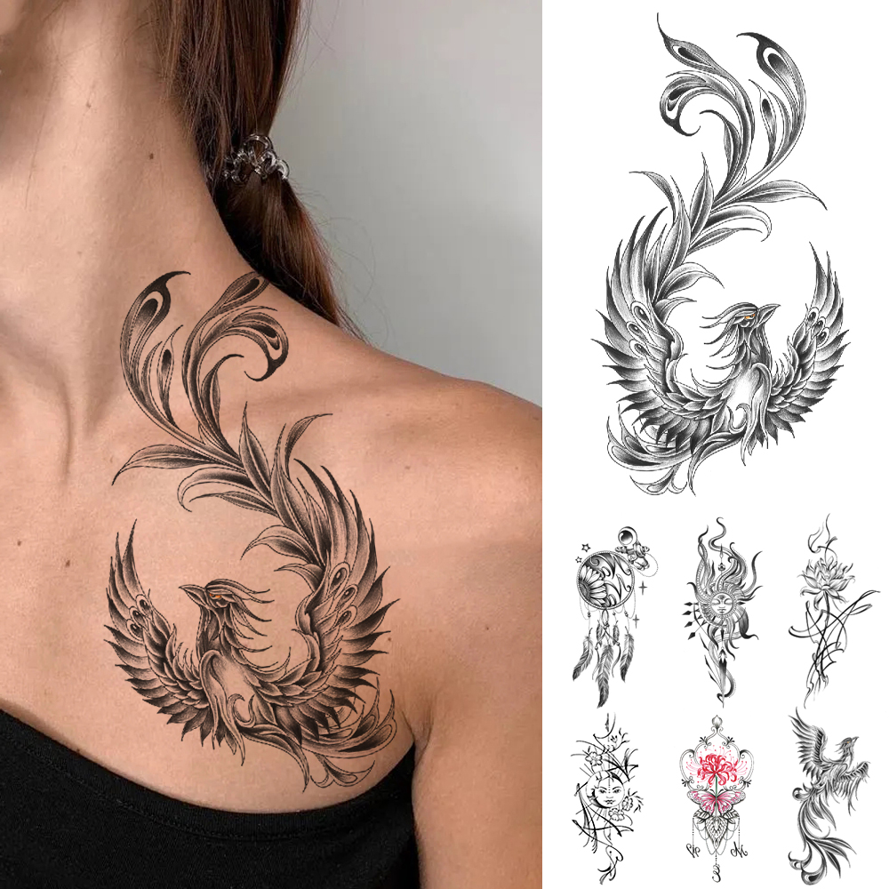 Best of Fire Phoenix Dragon Waterproof Temporary Tattoo Sticker Bird Animal Festival Body Art Arm Fake Tattoos For Men Women Chest Waist Reviews & Tips