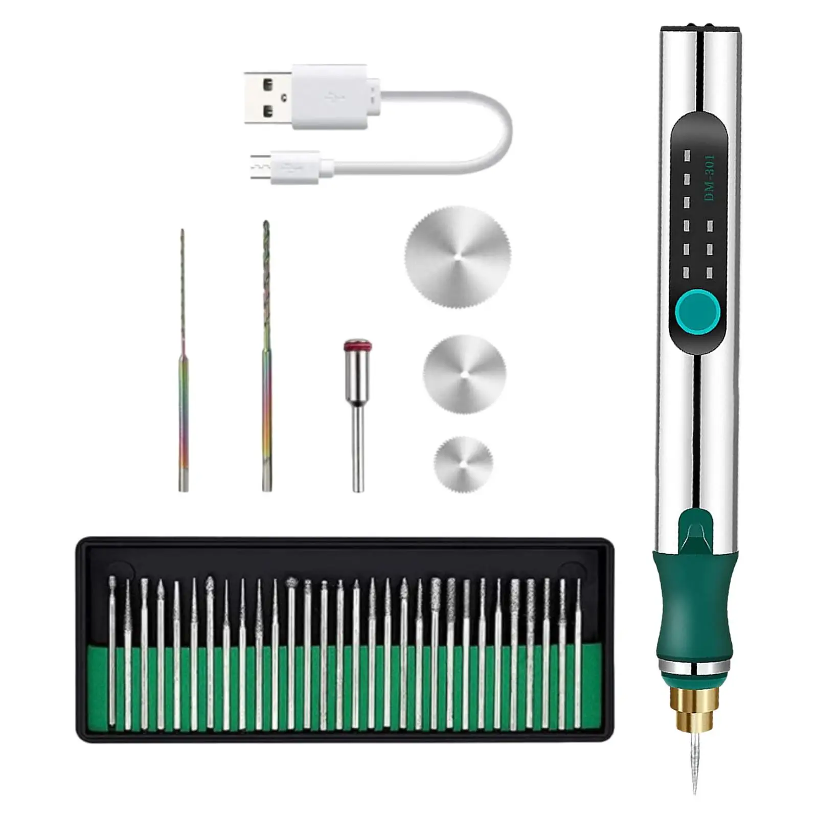 Micro-Engraver Pen with Scriber Rechargeable Professional Rotary Tool Kit Etching Pen for Metal Jewelry Etching Glass