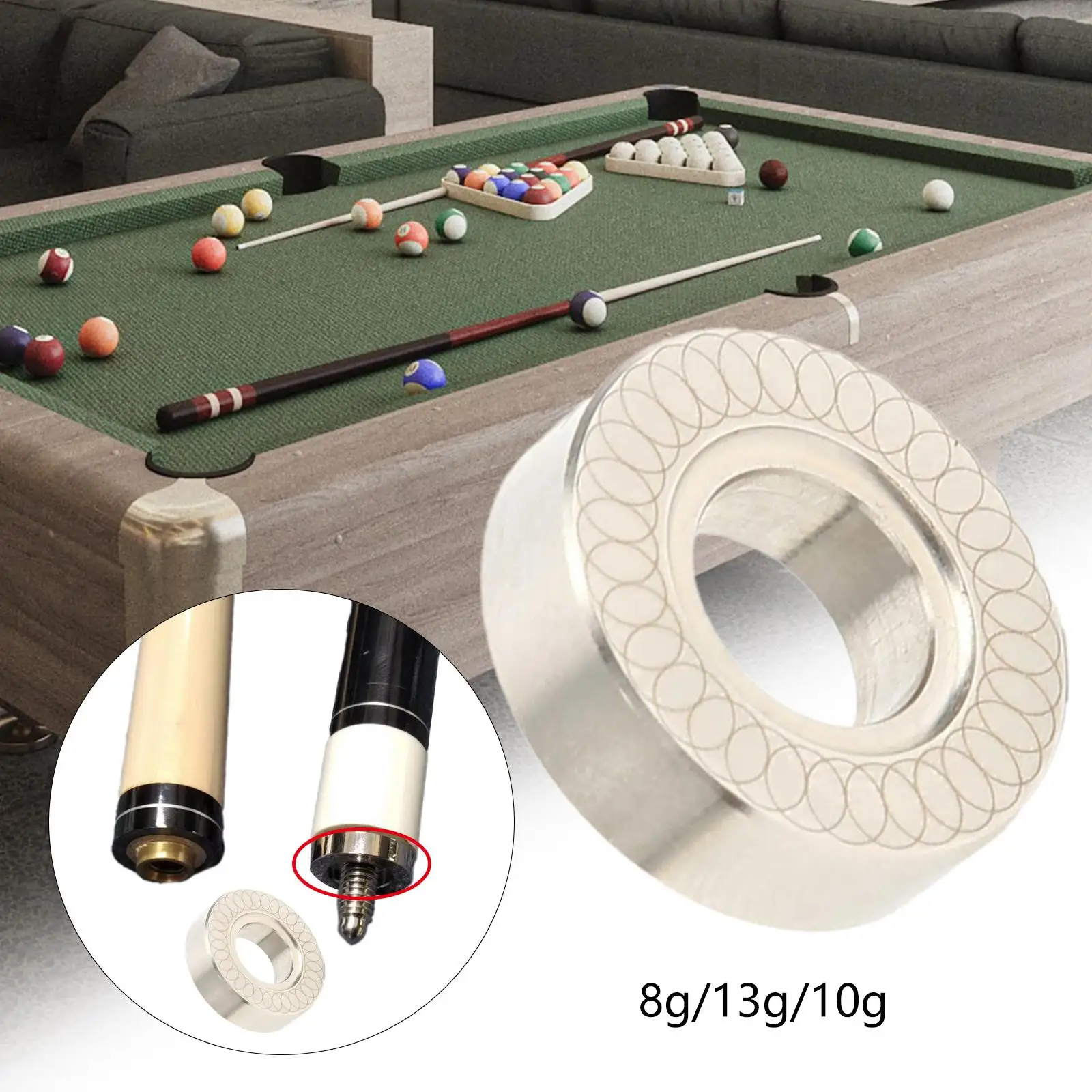 Billiard Pool Stick Cue Weight rings Stainless Steel Increased Club Weight Anti Rust Durable Practical Tool Wear Resistant