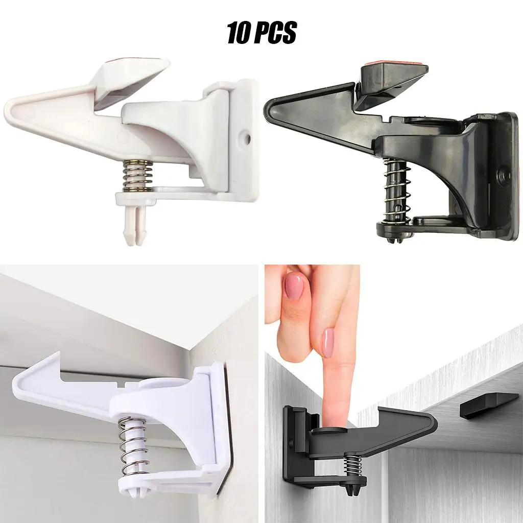 10 Pieces Child Safety Cabinet Locks with Cupboard Locks for Drawers Cabinets Home