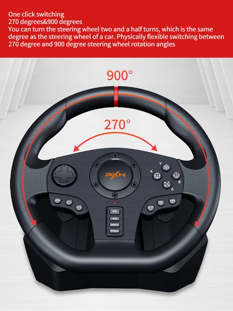 PXN-V900 Gaming Steering Wheel Compatible with PC/PS3/4/Xbox One 
