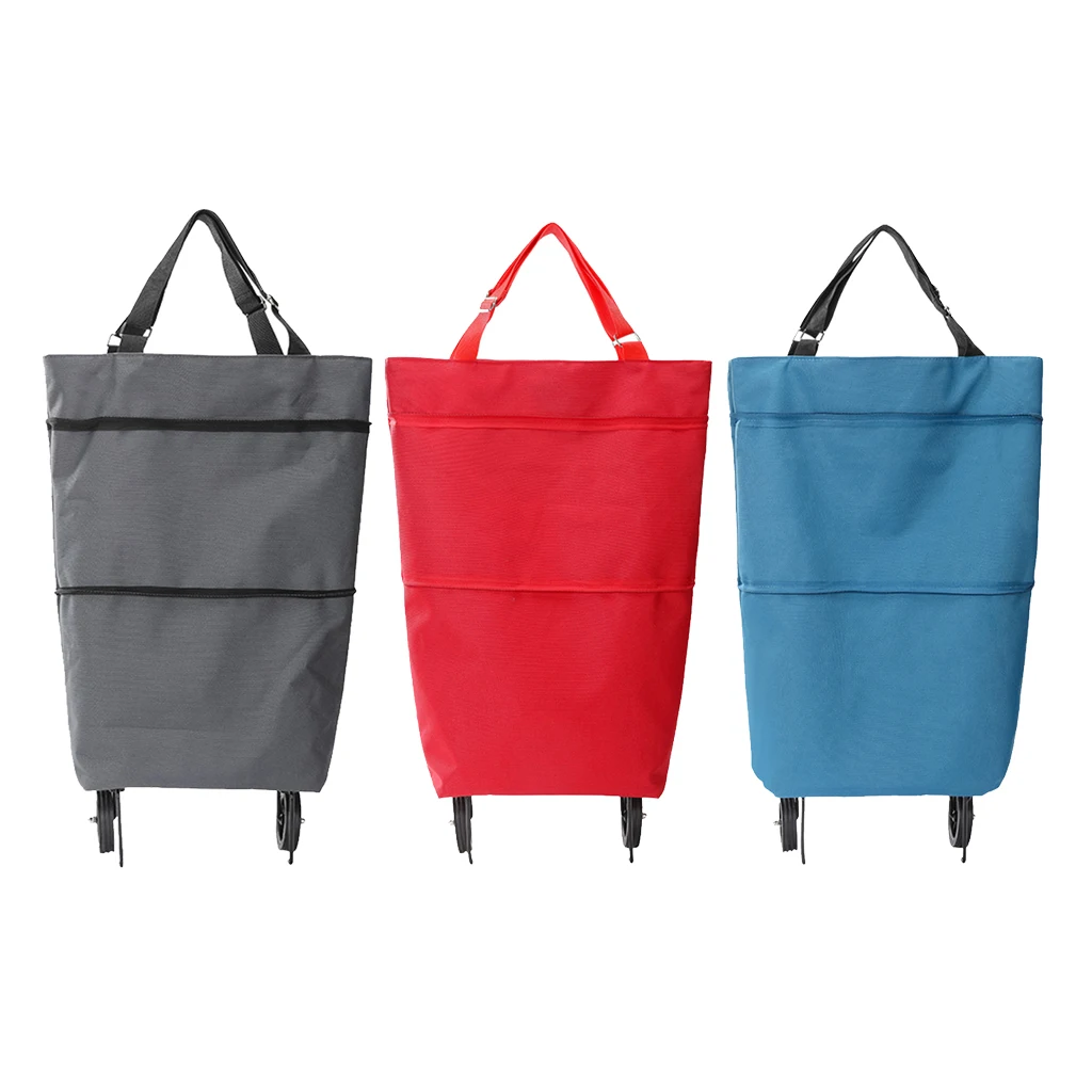 Folding Shopping Bag Trolley Grocery Cart on Wheels Reusable Handbag