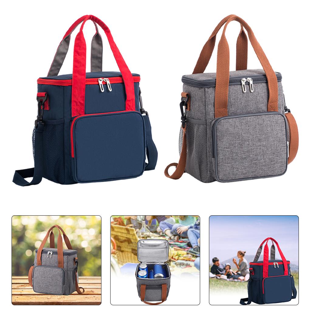 Portable Insulated Lunch Bag Reusable Cold or Hot Food Tote Pouch Insulation Pack with Pockets for Work Picnic Children Large