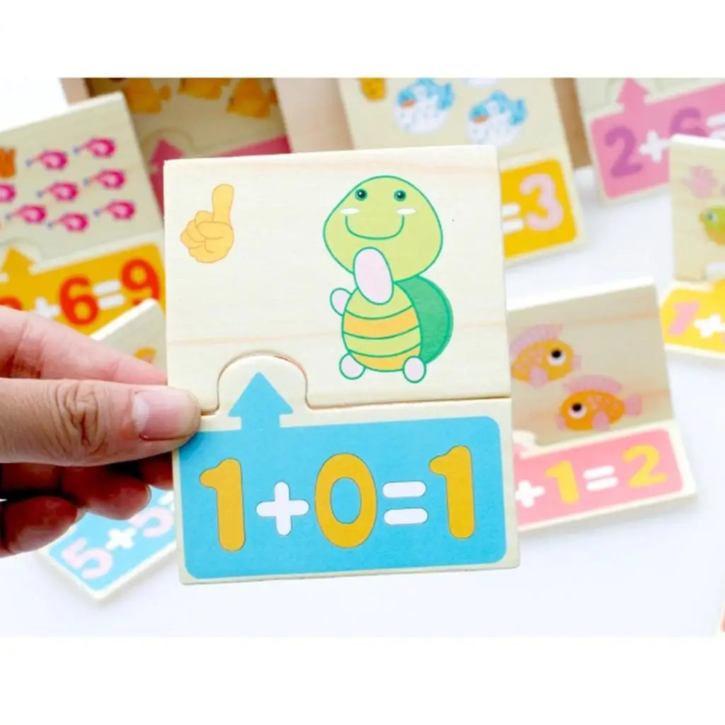 10-Piece 1-10 Numbers Puzzle Kids Wooden Educational Montessori Math Toy 