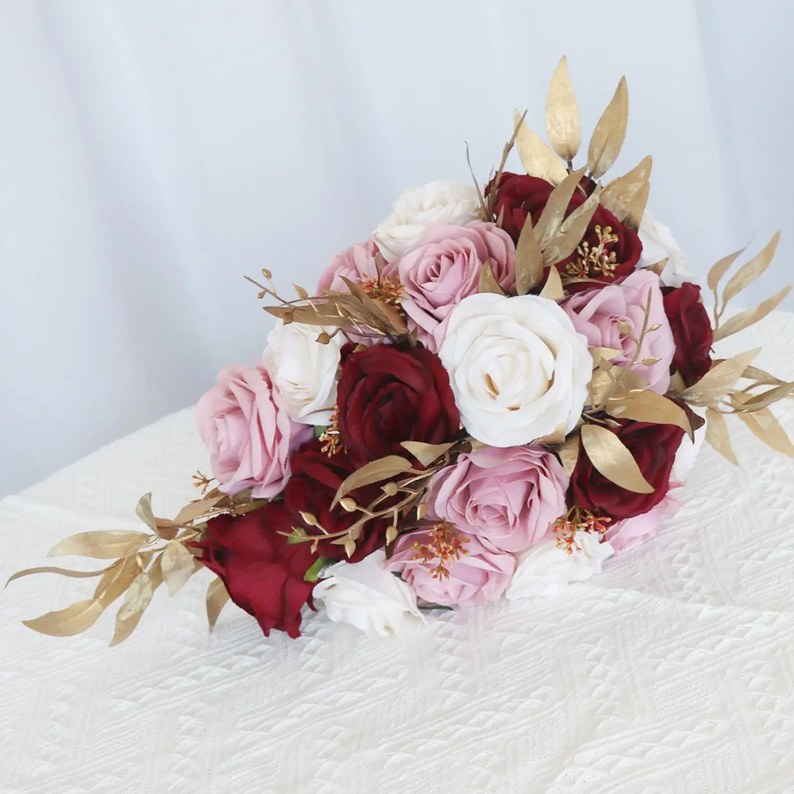 Artificial Bridal Bouquet Mix Color Rose Vintage Bridal Bouquet Flower for Vintage Wedding Home Decor Bridal Shower Party Church