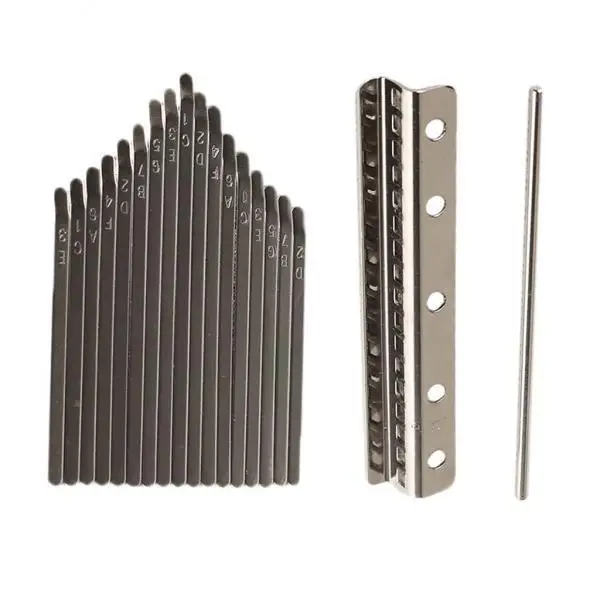 2xThumb Piano Bridge Saddle 17 Keys Set for DIY Replacement Parts