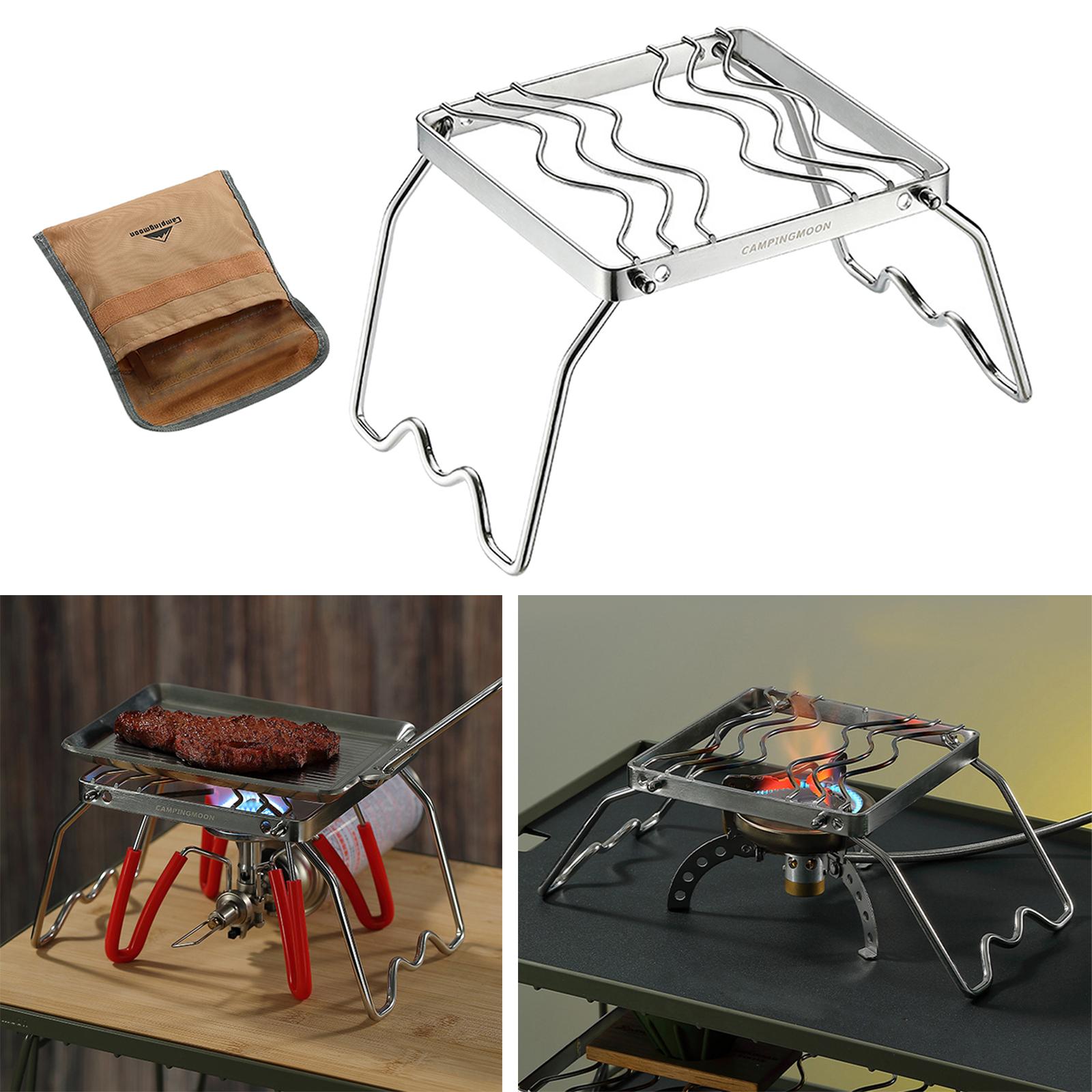 Folding Campfire Grill, Fogão Inoxidável, Fogão a