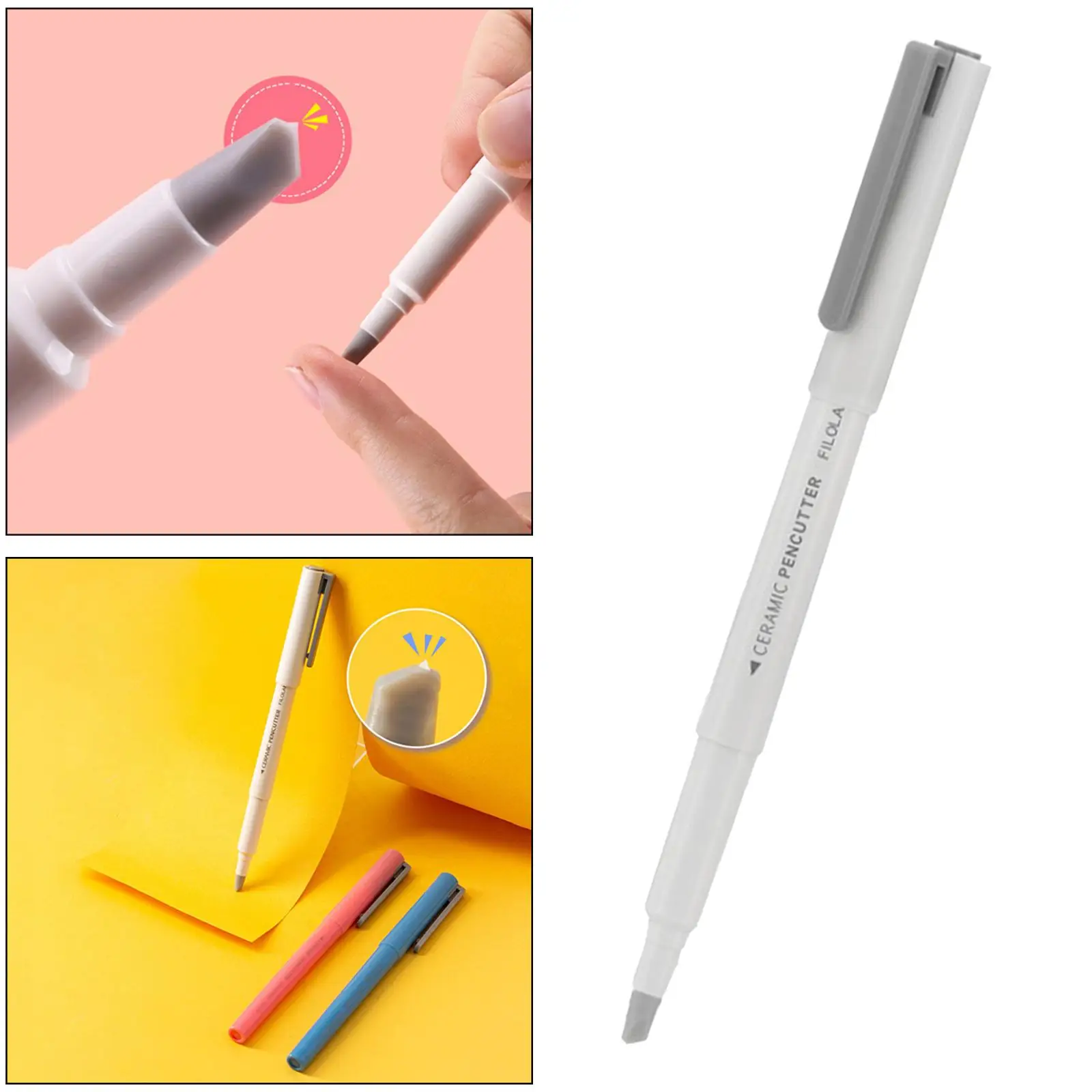 Pen Shape  Paper Cutter Pen Precision  with Safety Cap Ceramic Blade  Pen Wear-Resisting Pen Cutter Cutting Paper 