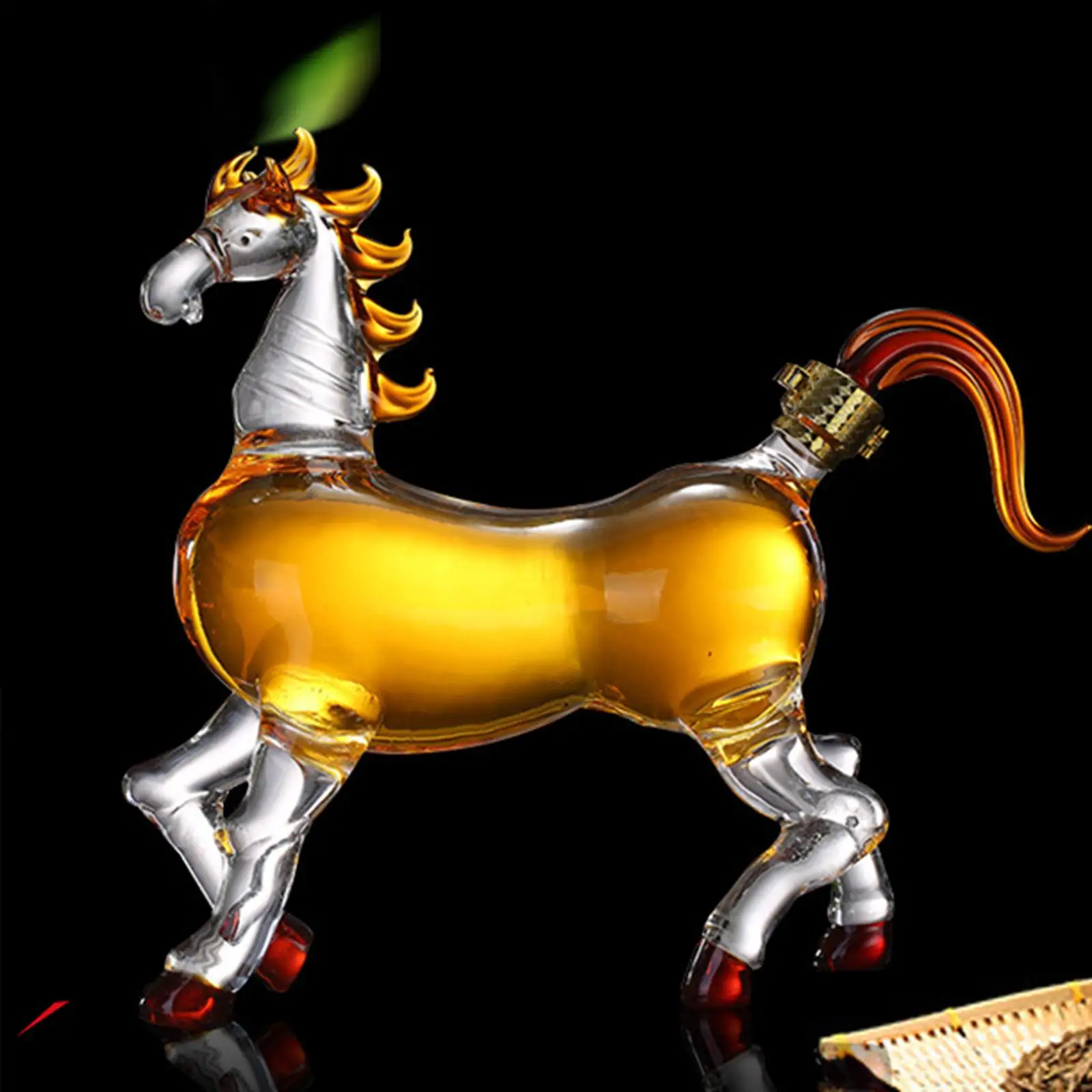 Creative Horse Shape Decanter 1L Horse Container Glass Holder Stand , Gifts for