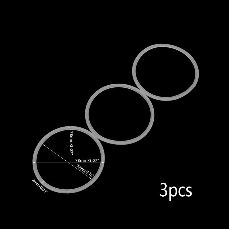 Description Picture 2 of item3Pcs 7.8cm Rubber O Shaped Replacement Gaskets Seal Ring Part For Blender Juicer