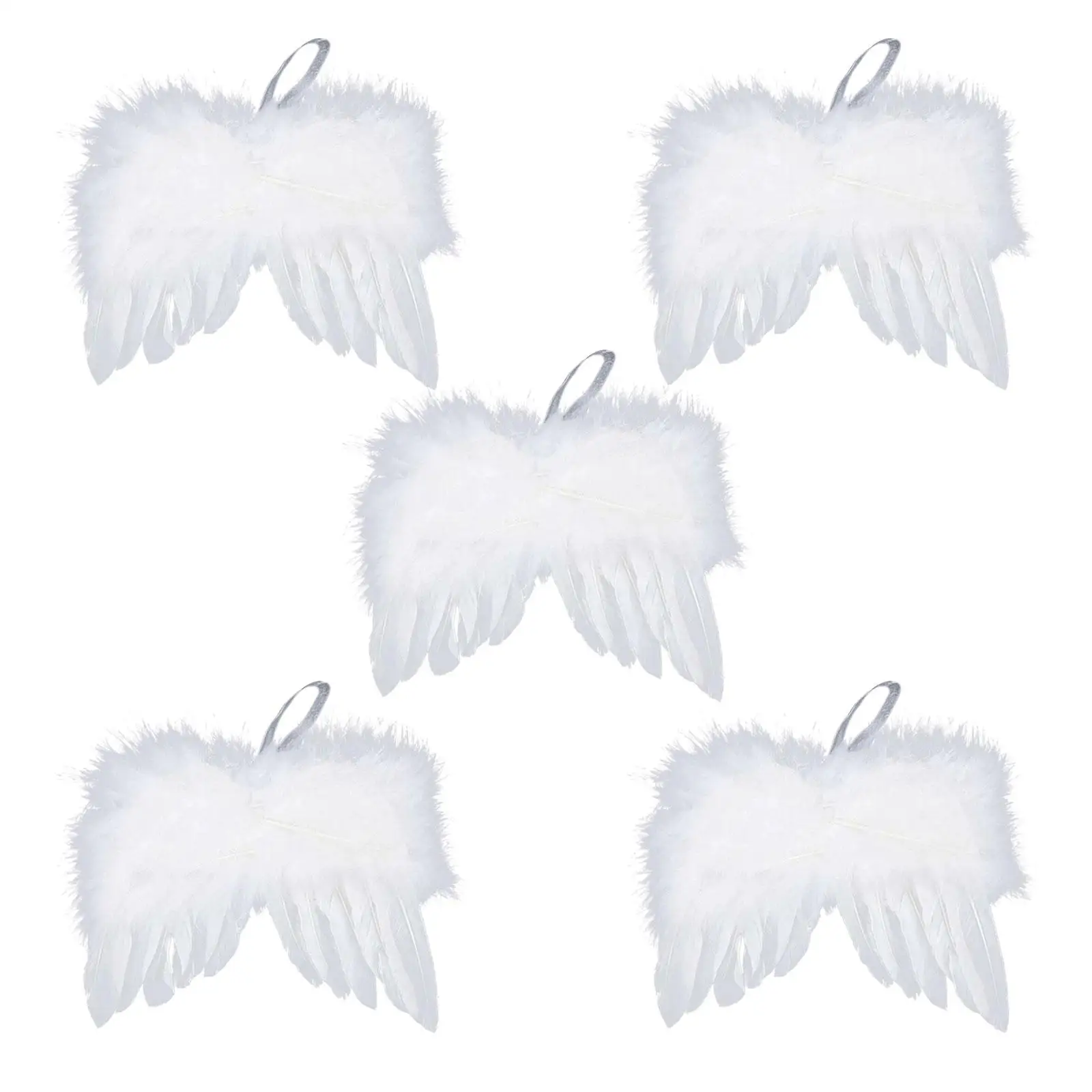 5x Christmas Hanging Decorations Pendant Lovely Angel Feather Wing for Party Arrangement Wedding Christmas Tree Party Home