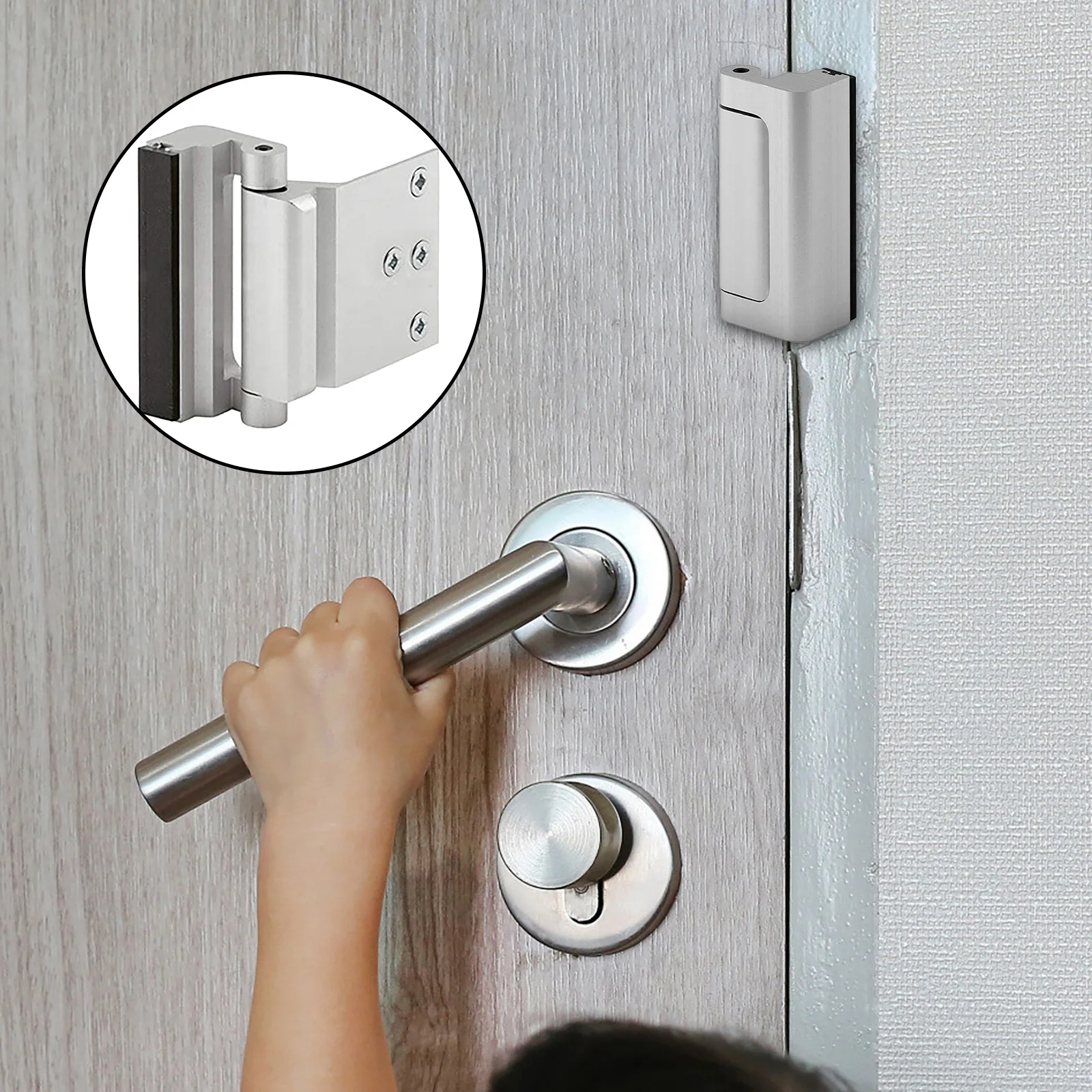 Latch Device Aluminum Reinforcement Door, Childproof Door, Inward Swinging Door