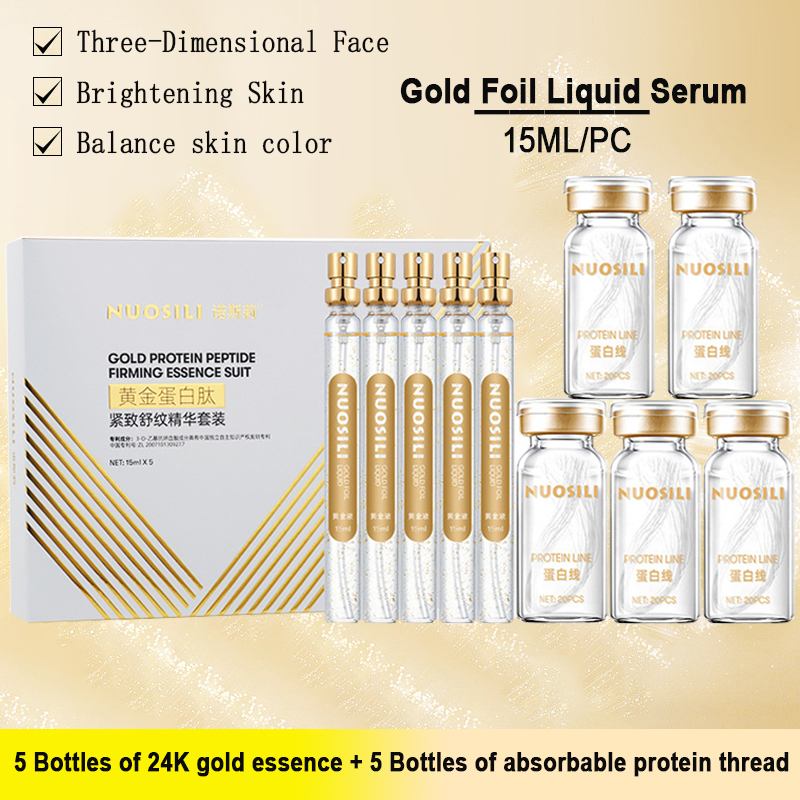 Best of 24K Gold Firming Essence Set Absorbable Protein Silk Threads Shaping Facial Lines Anti-aging Fading Fine Lines And Wrinkles Care Reviews & Tips