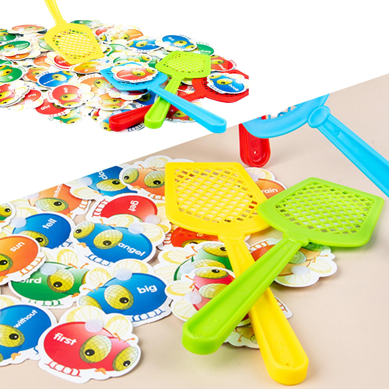 Fly Swatter Educational Card Learning English Phonics Cards Memory Game For Children Early Learning Educational Toys