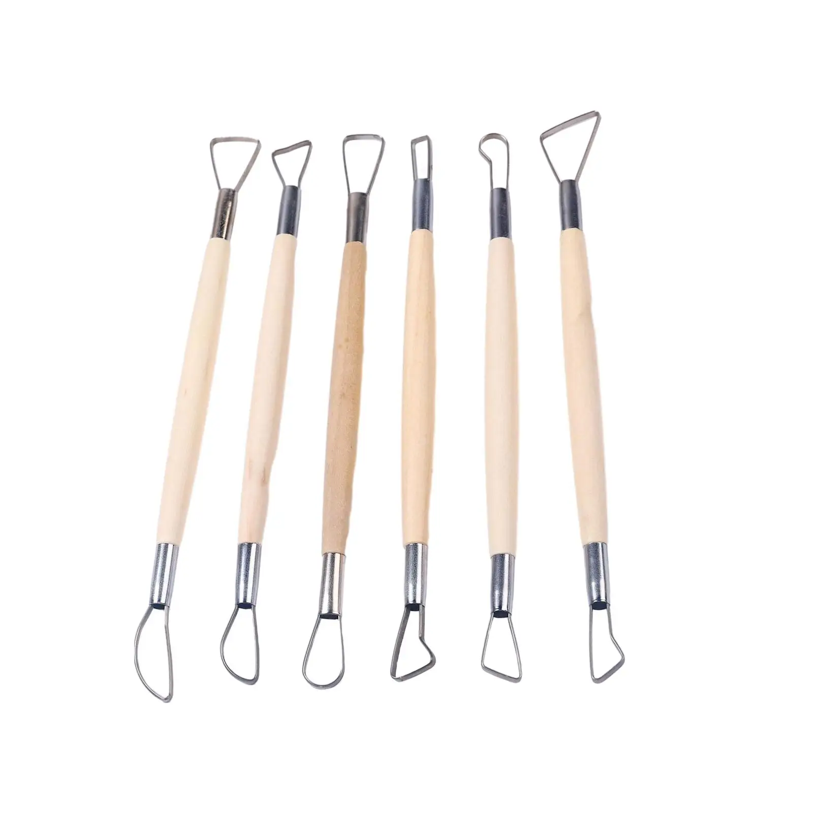 6Pcs Ceramic Pottery Clay Tools Double Head Accessories Practical Durable Versatile Shaping Tool for Beginners and Experts