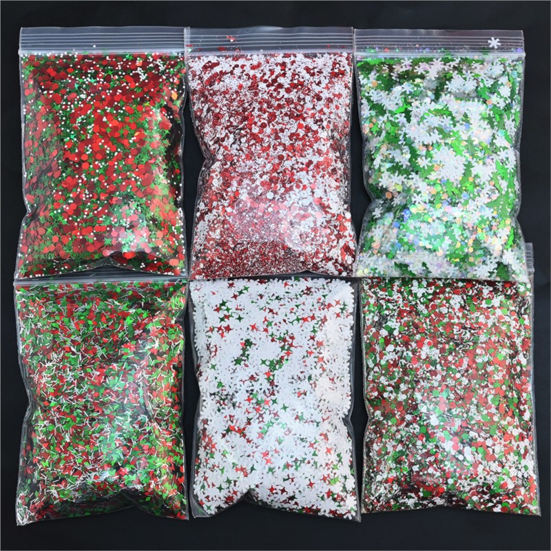 Best of 50g / Bag Christmas Nail Glitter 3D Snowflake Mixed Sequins Nail Art Glitter Flake 6 Styles Shiny Paillettes Xmas Flakes Sequins Reviews & Tips