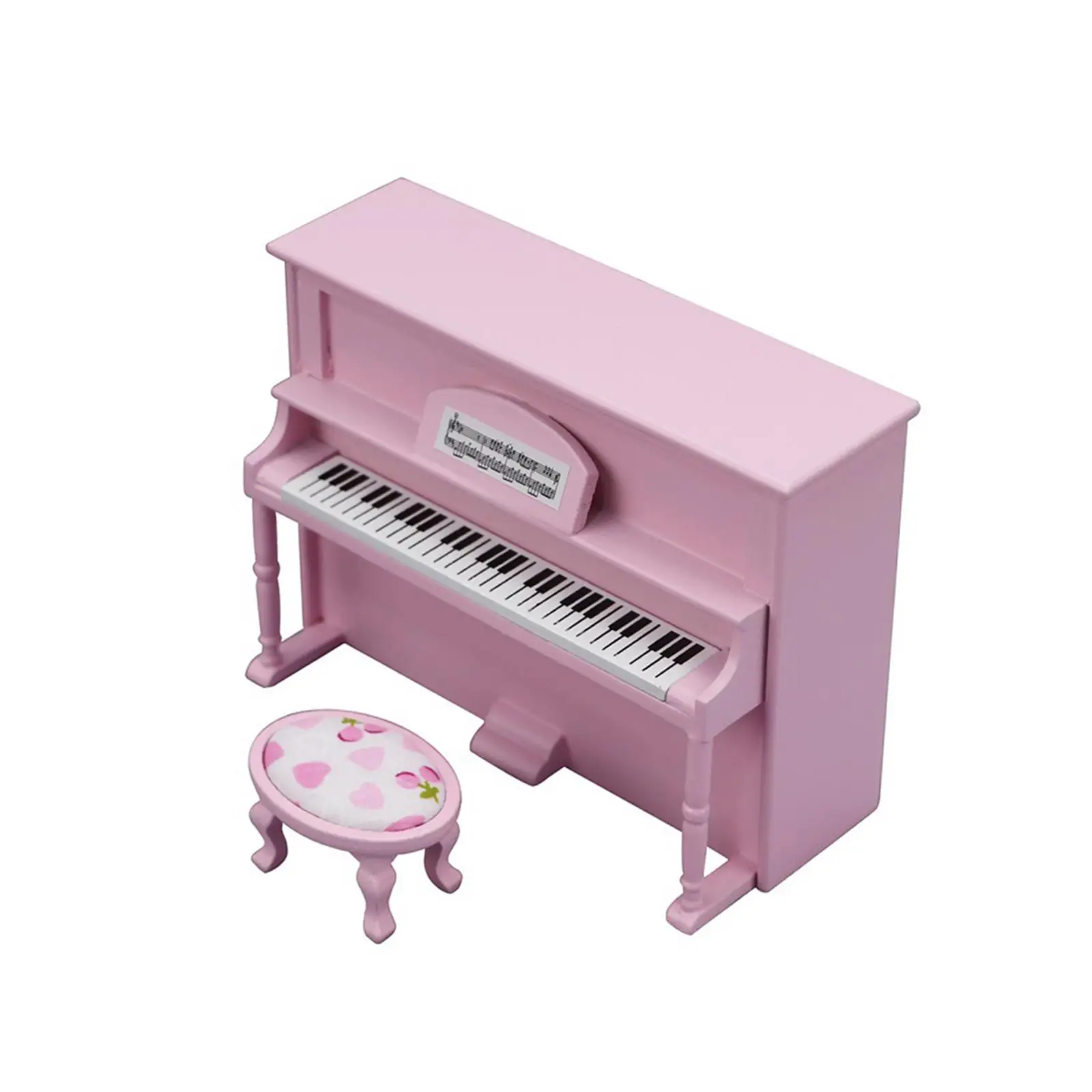 Miniature Piano Model with Chair Home Elegant Piano Decoration Ornaments