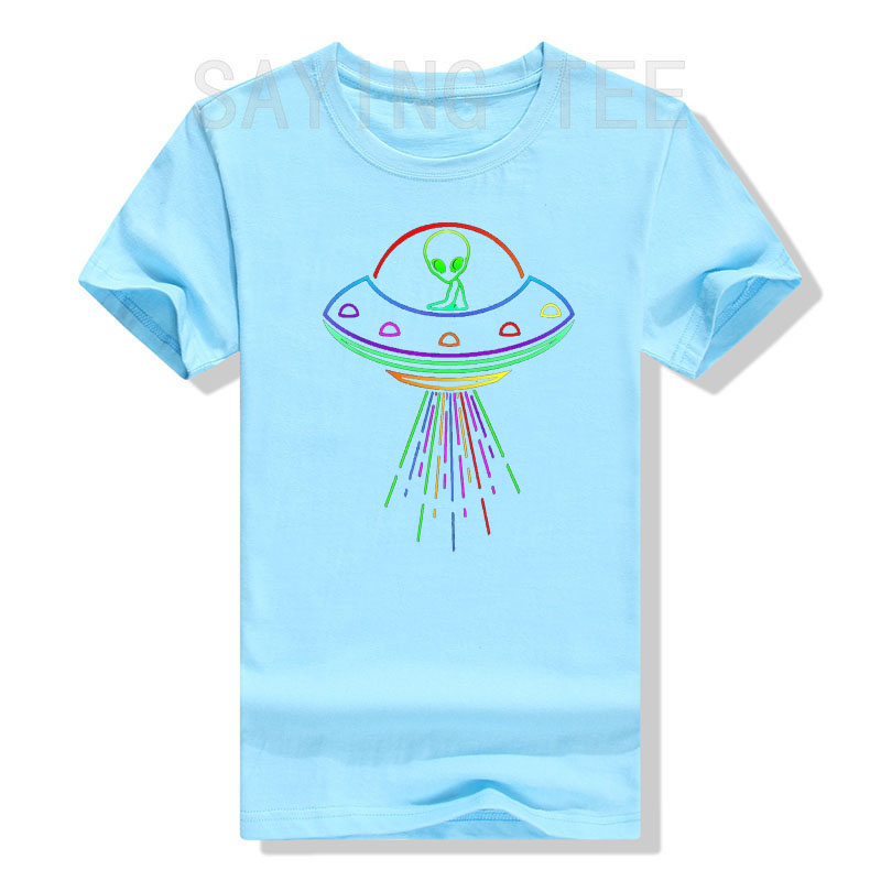 Space UFO Neon Light Rave Alien Lovers T-Shirt, lustige Science-Fiction-Grafik-T-Shirts, kurzärmelige Blusen, Aliens_voghion.com