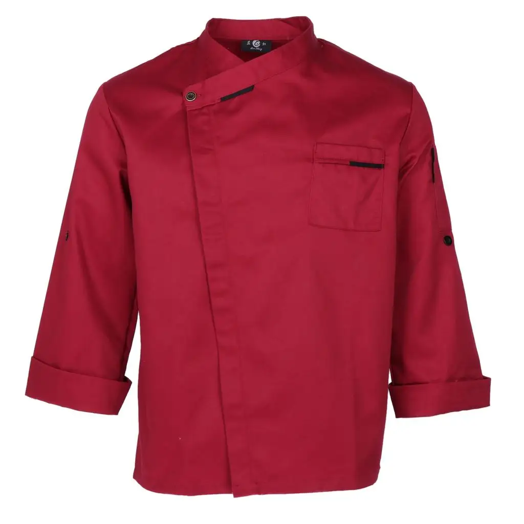 Unisex Chef Jackets Coat Long Sleeves Shirt Waiter Waitress Kitchen Uniforms