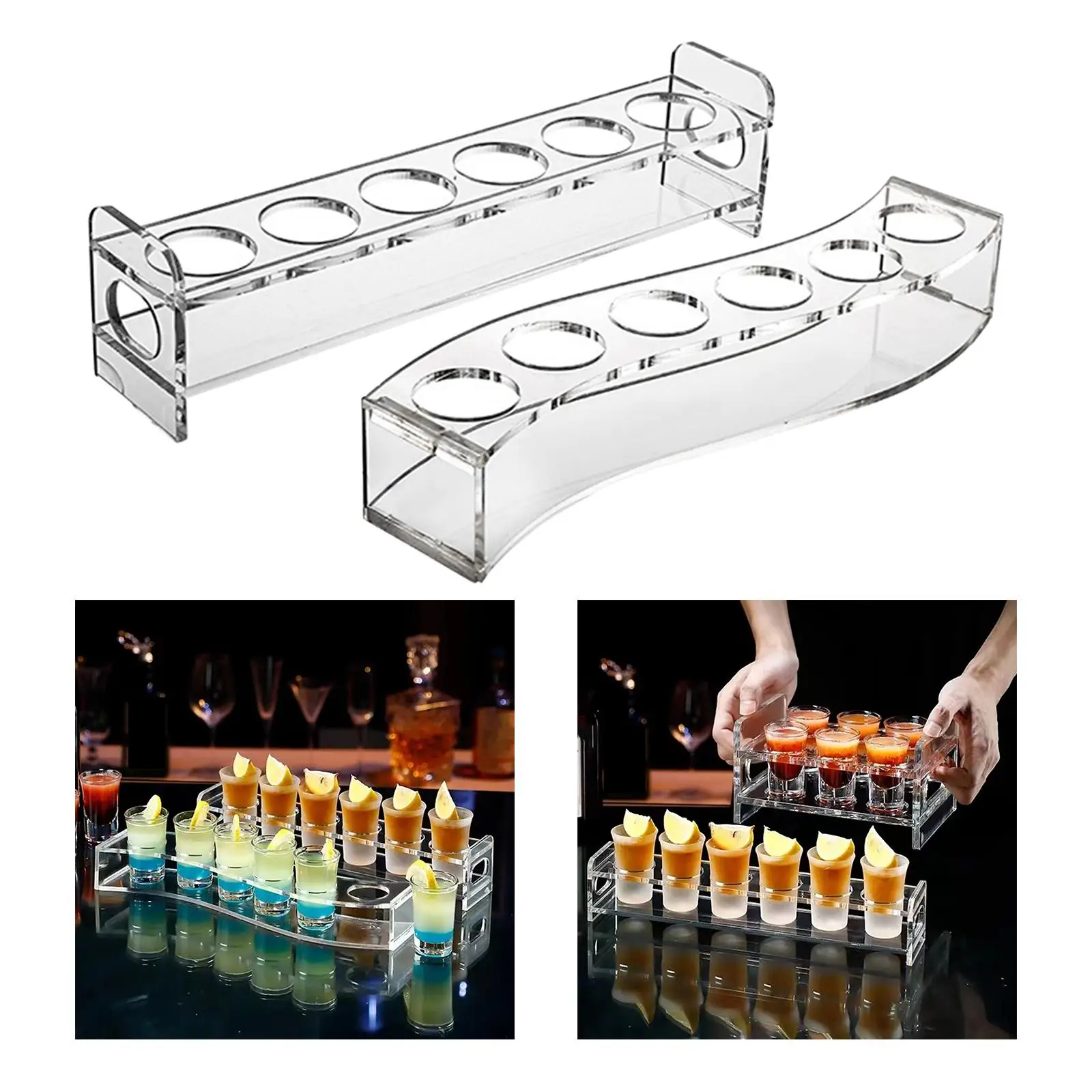 Shot Glass Holder Display Rack Drinks Cup for Restaurant Cabinet Kitchen