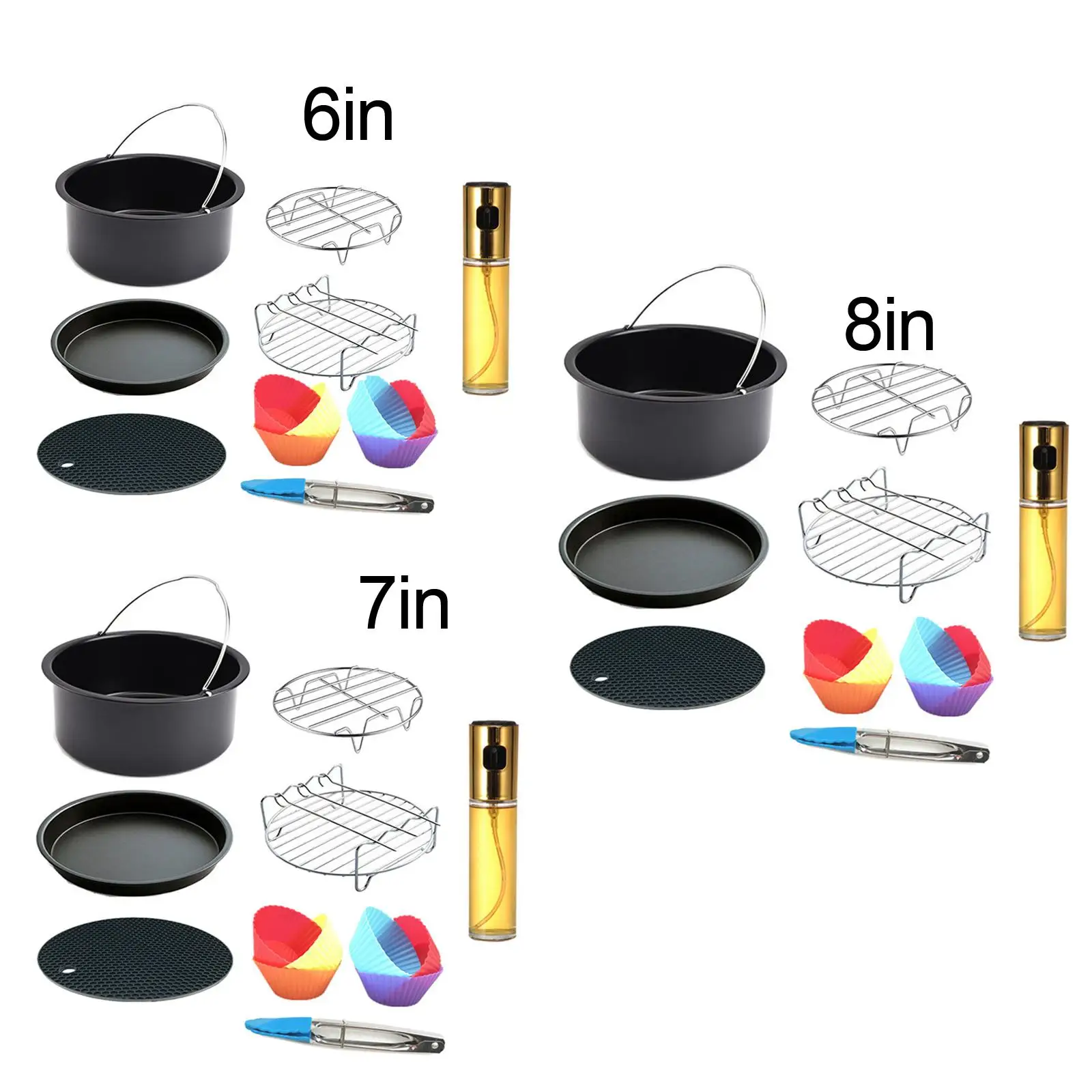 13 Pieces Heißluftfritteuse Accessories Set Cake Cups Cake Basket for Baking Cooking chen BBQ