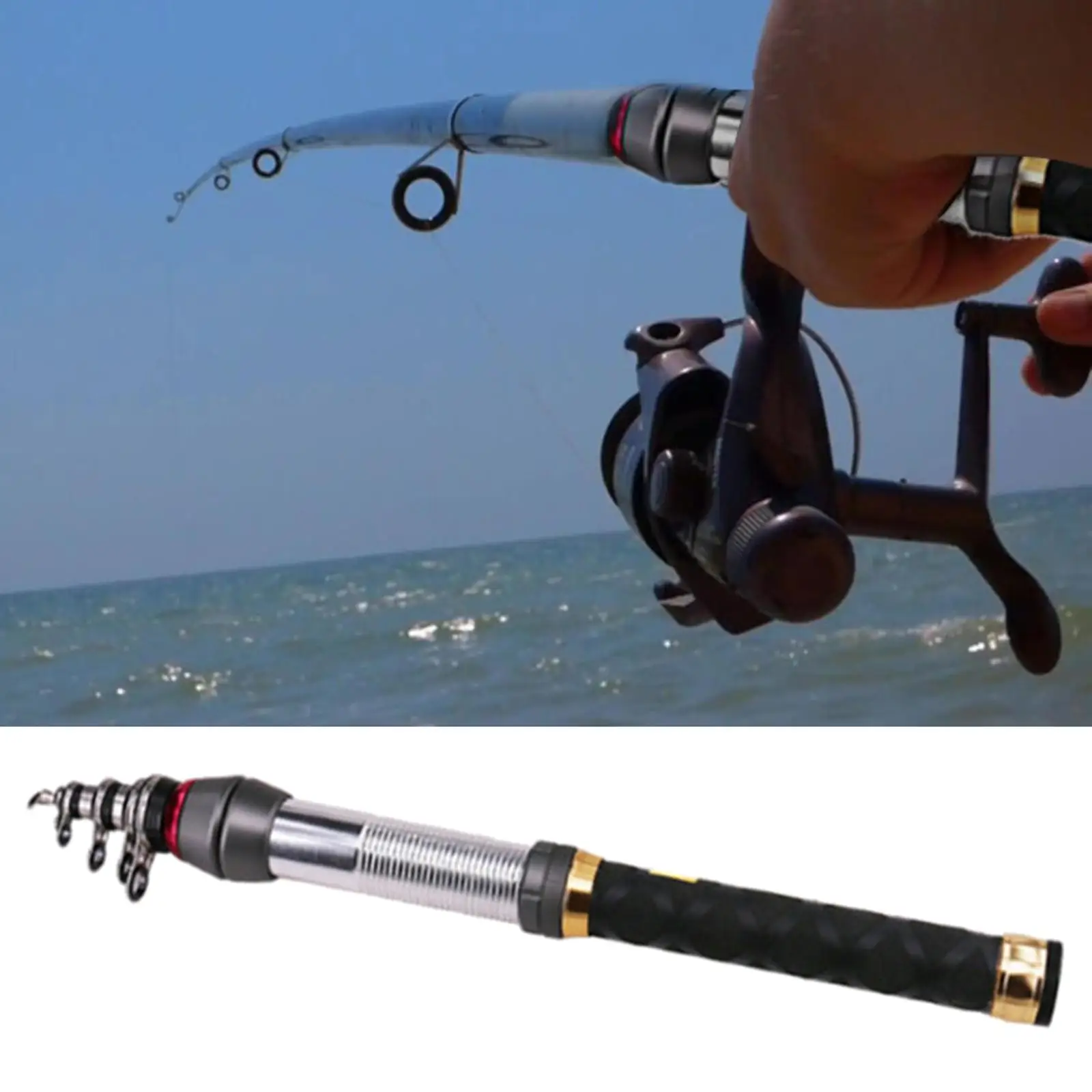 Telescopic Fishing Rod Only No Reel Fishing Pole for Bass Trout Fishing
