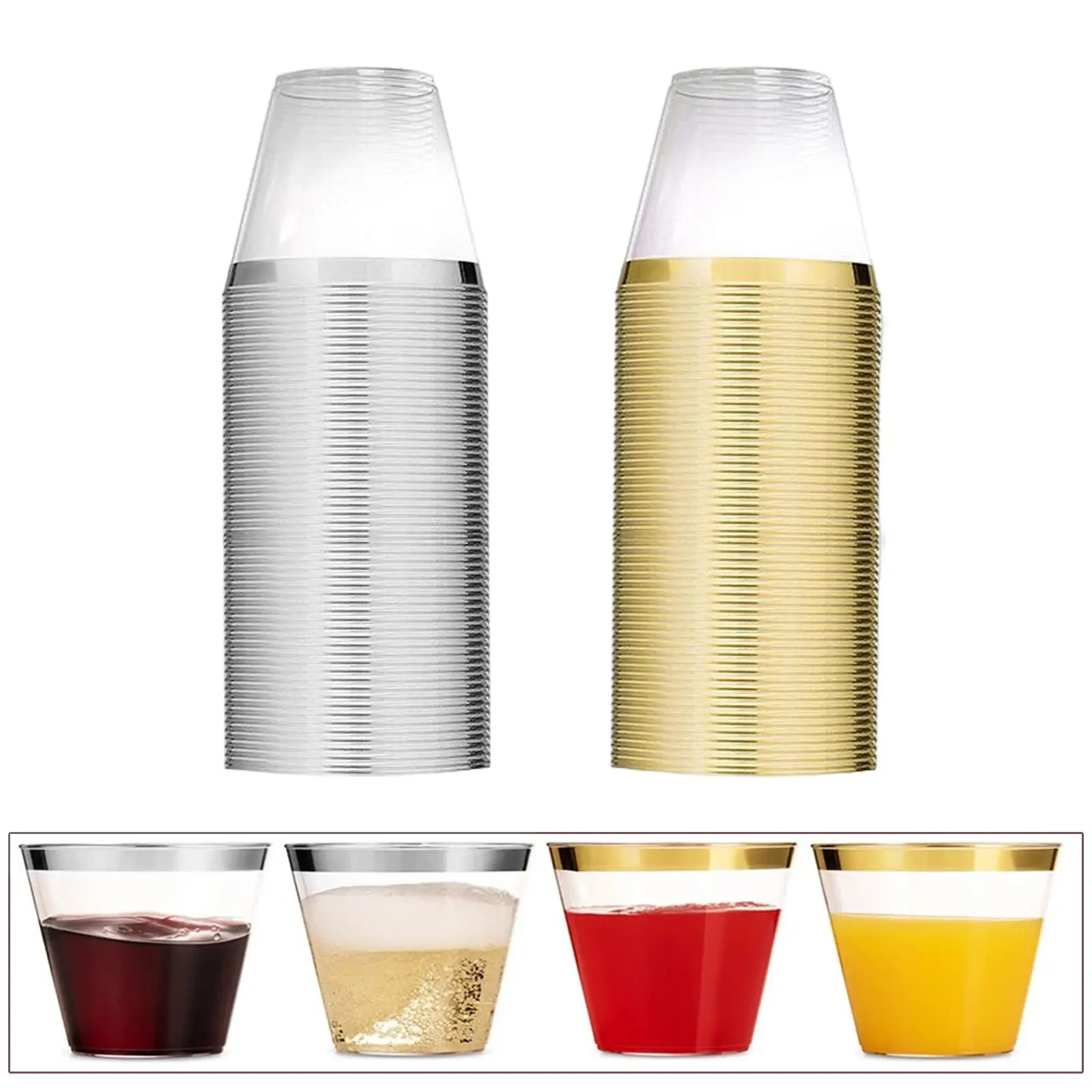 30Pcs Clear  Cups Tumblers 270ml  Glasses  Drinking Cups for Mousse Cup Thanksgiving Halloween Birthday Decor