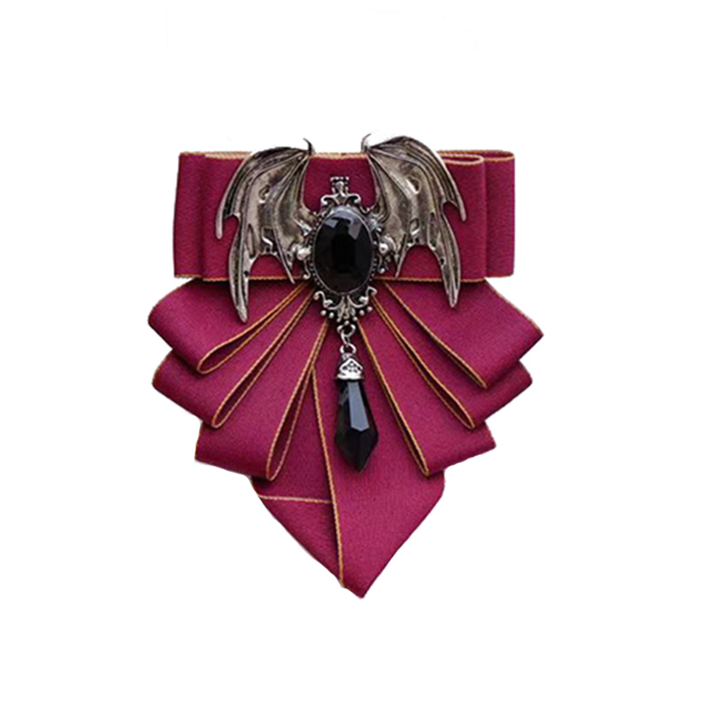 Herren Fliege Brosche Set Britische Koreanische Formelle Kleidung Kleid Hemd Kragen Blumen Flügel Strass Fliege Tasche Handtuch Broschen – Detail 4