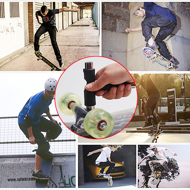 Outil multifonction en forme de T pour skateboard à roulettes, skateboard,  longboard, clé Allen, noir - AliExpress