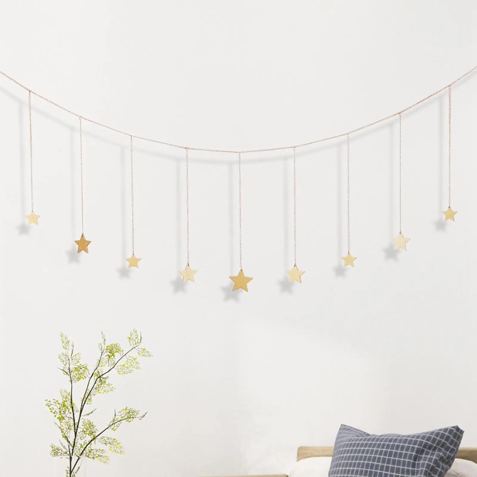 Bohemian Style Star Garland Decor Wall Art Aesthetic Decorative Wall Hanging Decoration for Party Dorm Living Room Office Home