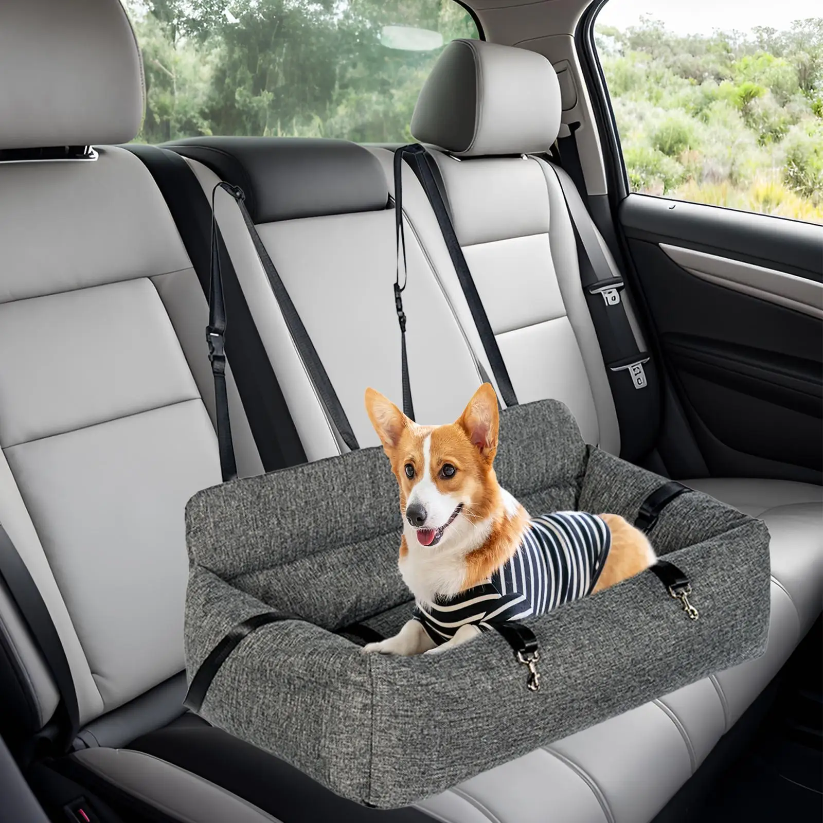 Dog Booster Seat Safety Leash Protection Removable Pad Dog Car Seat for Cats Small Medium Dogs Large Dogs Kitten Pet Supplies
