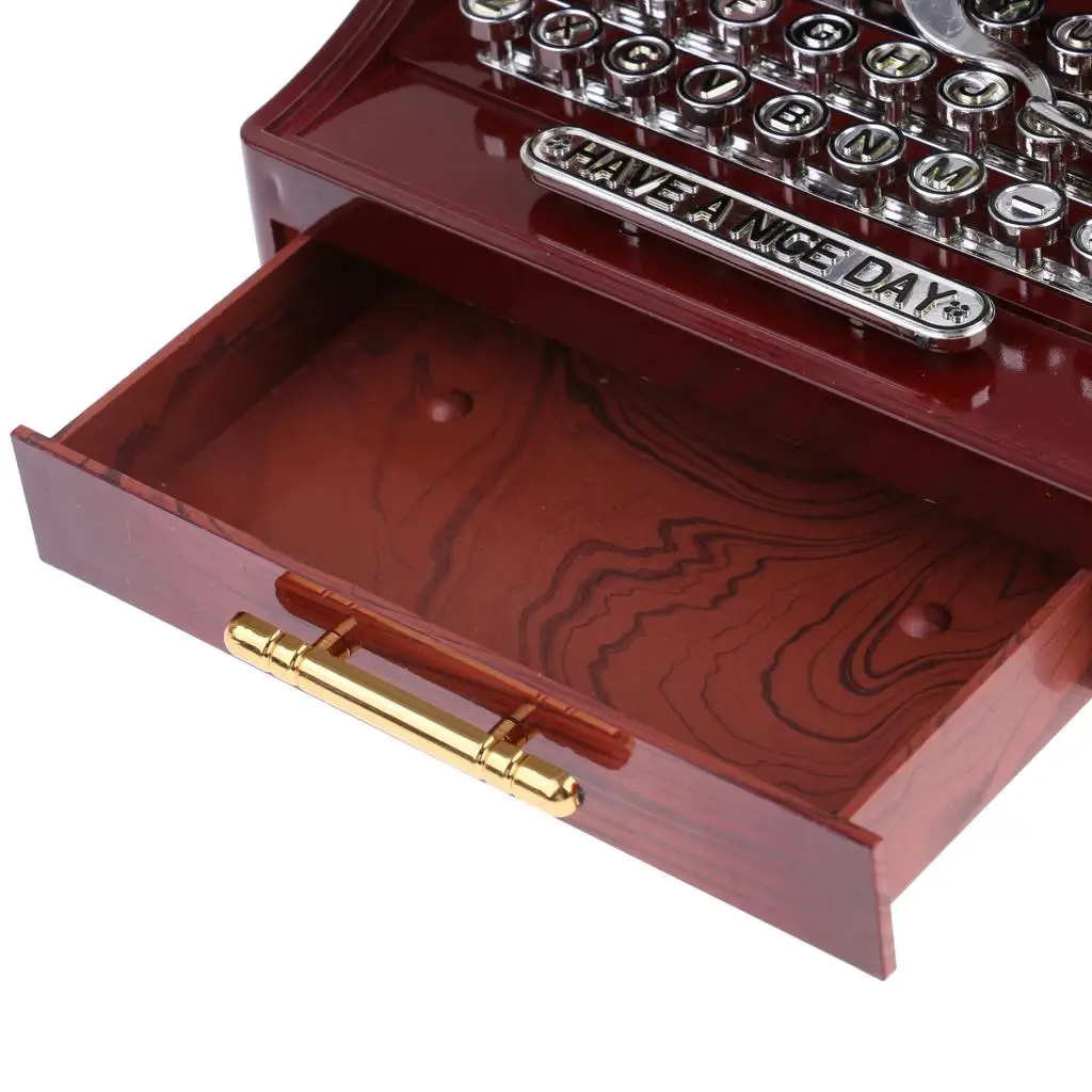 Retro Creative Typewriter  Music Box Clockwork Toy Desktop Supplies  Gift
