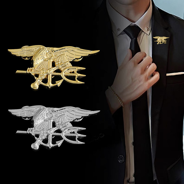 Spilla Distintivo Navy SEALs USA &ndash; 23mm, Chiusura A Farfalla, Resina E Metallo