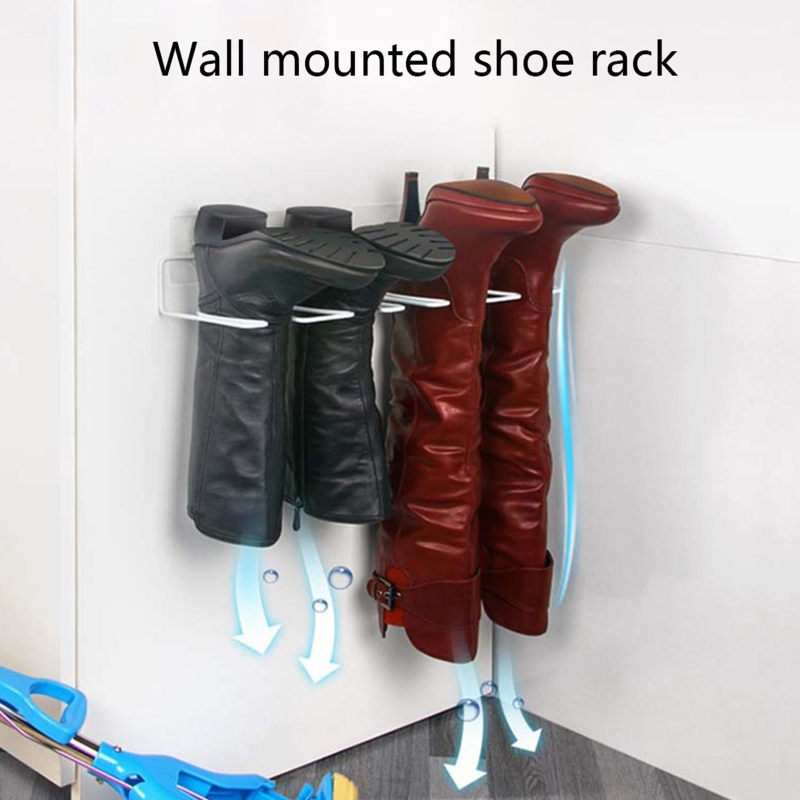 Description Picture 3 of itemLXAF 2 Set Wall Mounted Metal Boot & Shoe Storage Rack Punch-free Door Shoe Hangers