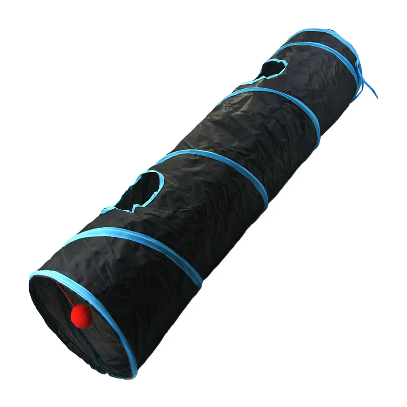 Cat Tunnel Crinkle with 1 Play Ball Agility Trainer Collapsible Play Tent Pet Crawl Tube for Rabbits Puppy Small Dog