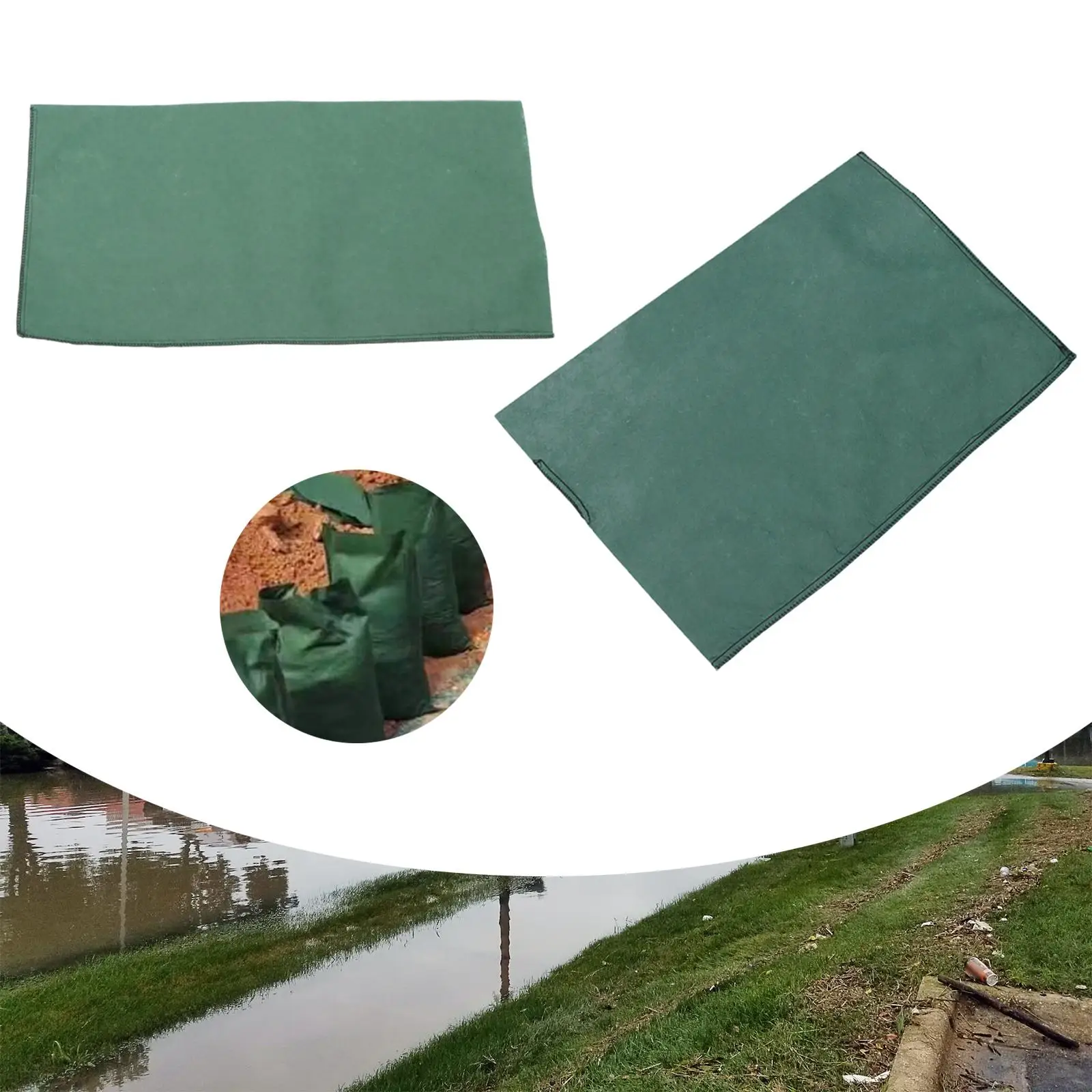 Water Barriers Empty for Garage Basement Protection Canvas Sandbag Heavy Duty