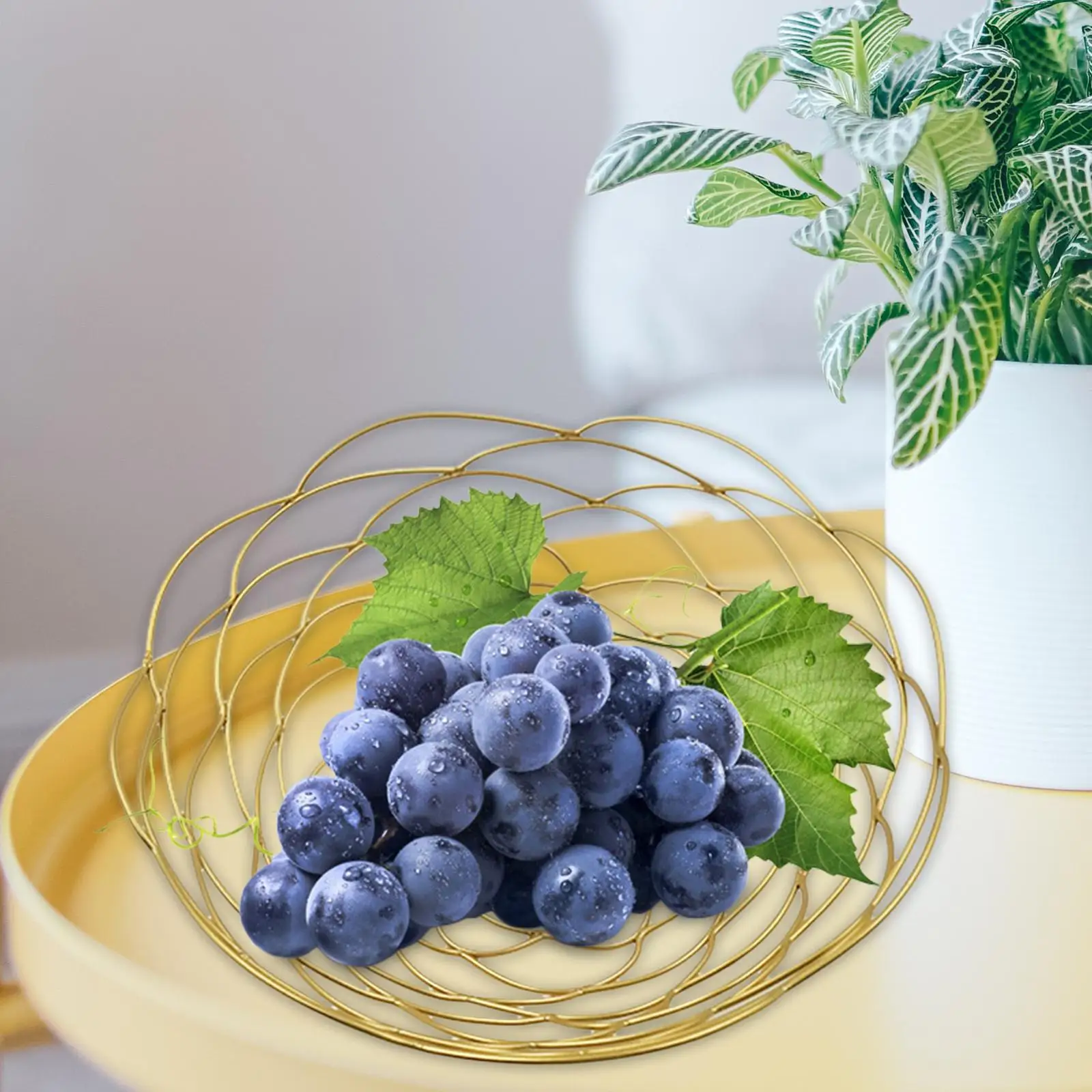 Minimalist Wire Fruit Basket Farmhouse Decor Multipurpose Iron Arts Fruit Dish Table Organizer Decorative Fruit Basket Bowl