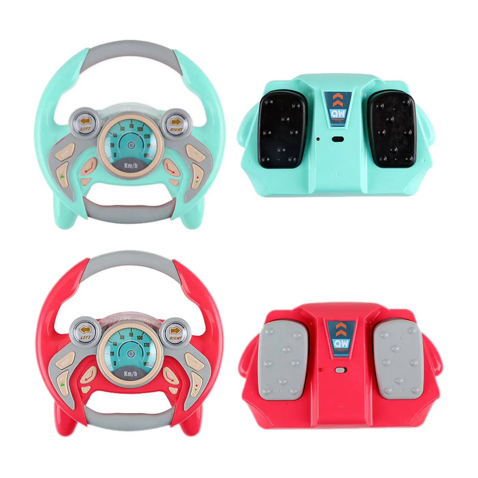 Simulated Steering Wheel for Kids Early Educational Sounding Toy W/Music and Light Gift Driving Controller Interactive Toys