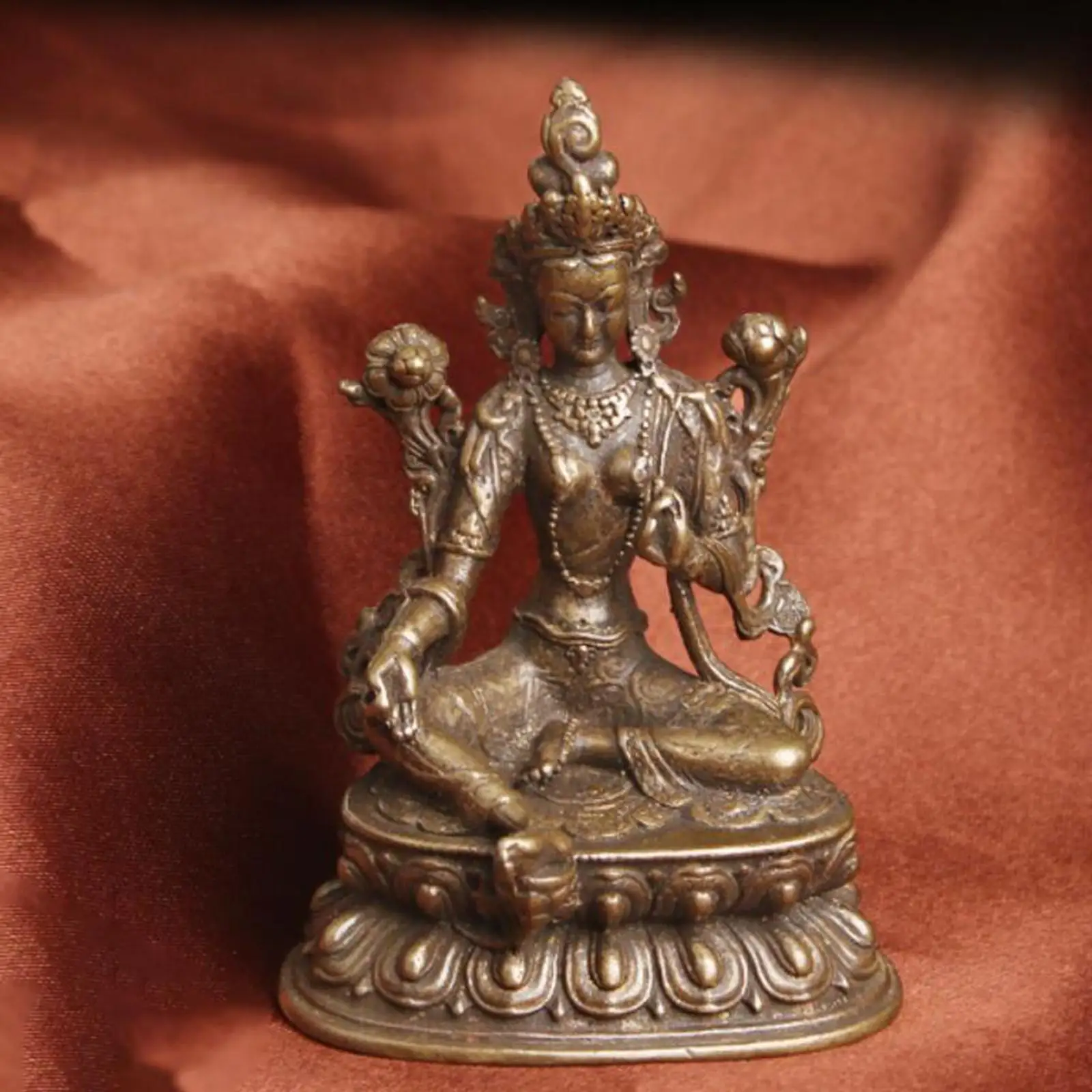 Antique Meditating Buddha Statue Buddhist Figurine Buddhism Sculpture Crafts for Tea House Desktop Cabinet Office Decoration