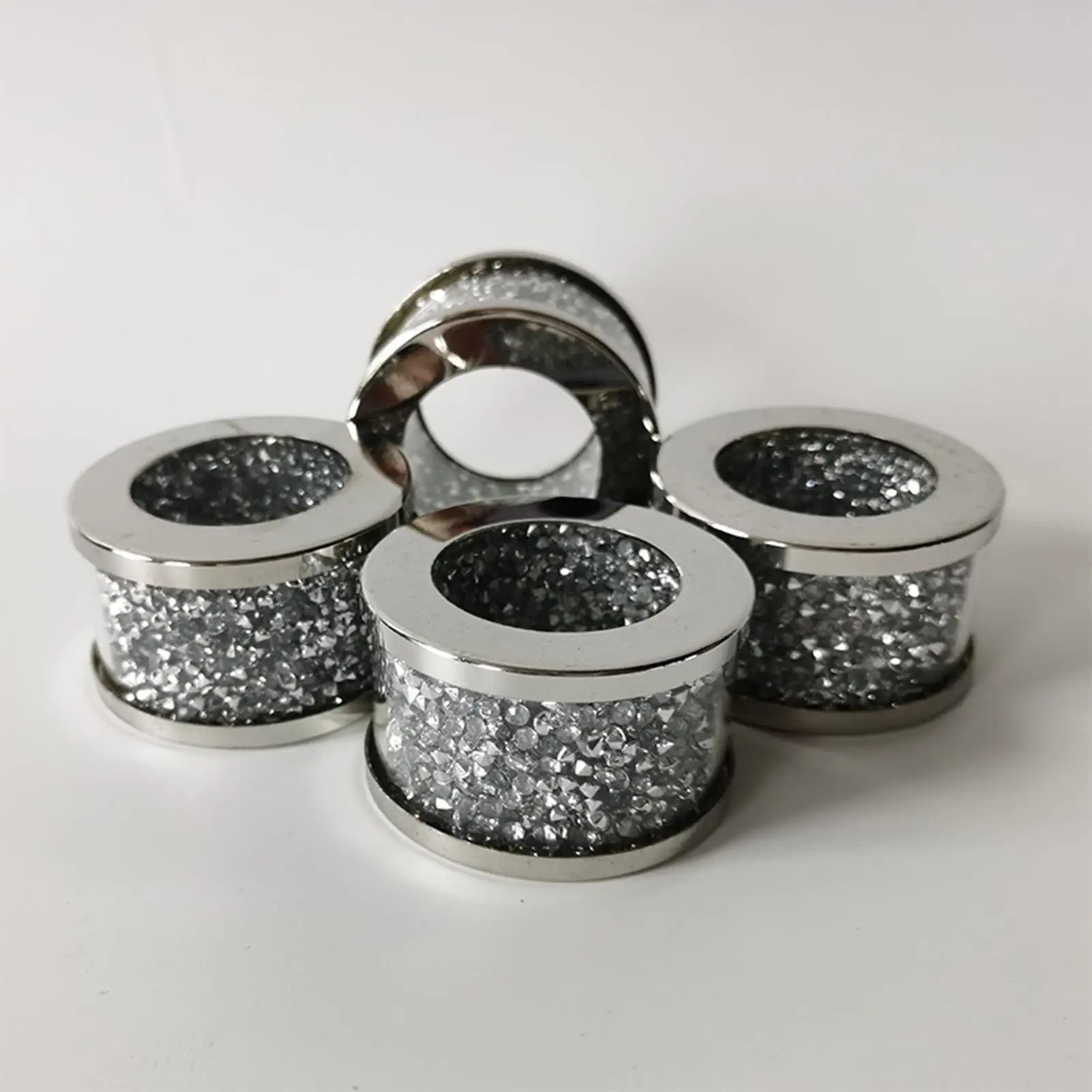 Portable Silver Diamond Glass Napkin Holder Exquisite Serviette Buckles Napkin