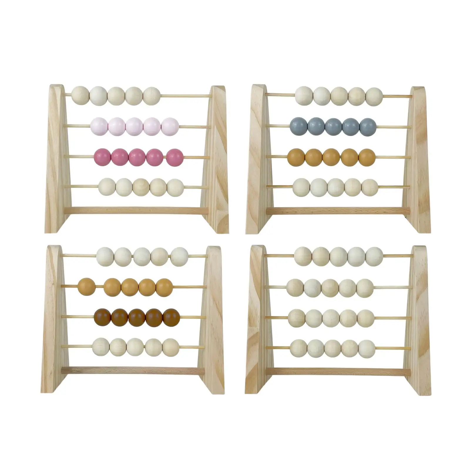 Wooden Abacus Wooden Counting Abacus Addition and Subtraction Math Toys Multi Color Beads for 3 4 5 Year Old Preschool Kids