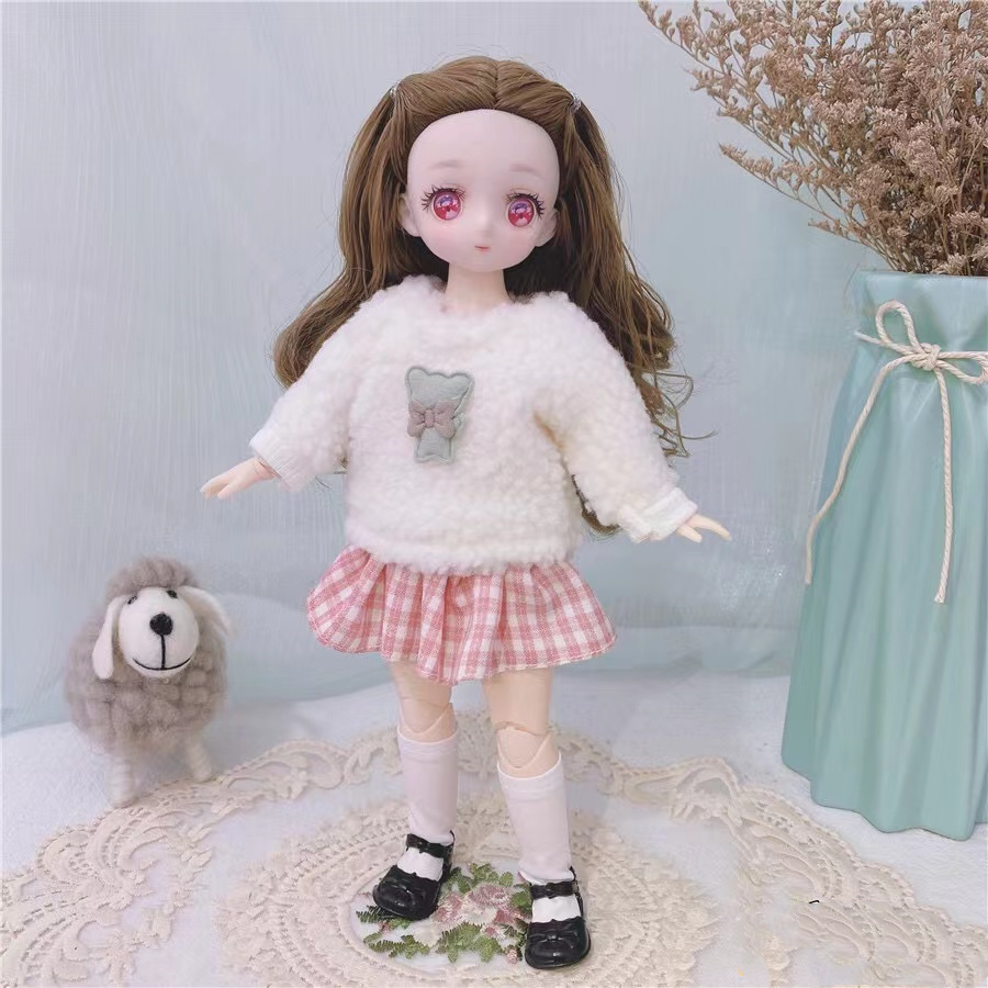 1/6 Kawaii Doll 30cm Cute Blyth Doll Joint Body Fashion BJD Dolls Toys with Dress Shoes Wig Make Up Gifts for Girl pullip