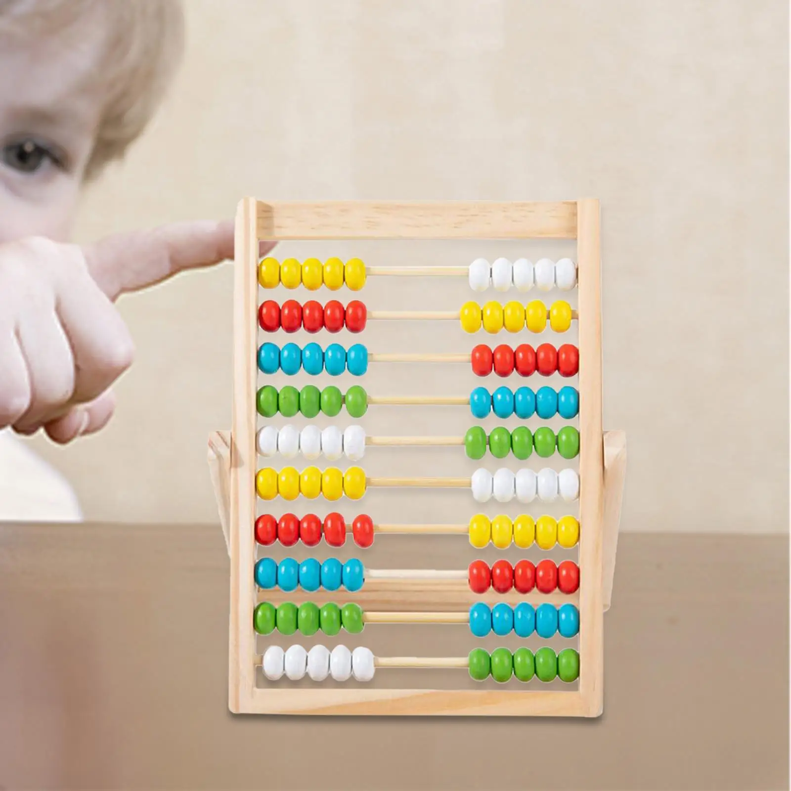 Wooden Abacus Classic Counting Kids Learning Math Addition and Subtraction 10 Rows Abacus for Children Boys Preschool Girls