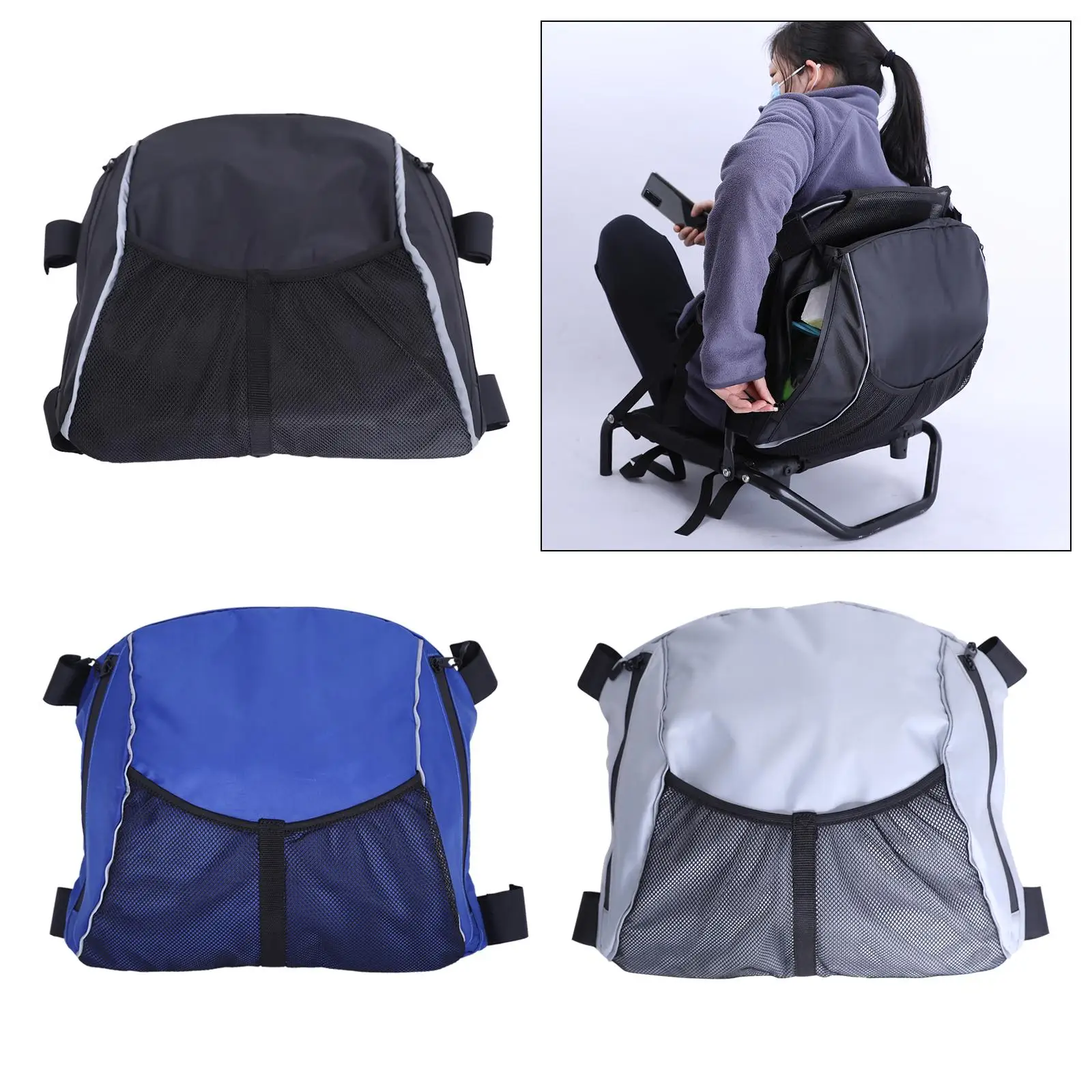 Durable Kayak Mesh Bag Storage Pouch Chair Pocket for Tool Rafting Hiking