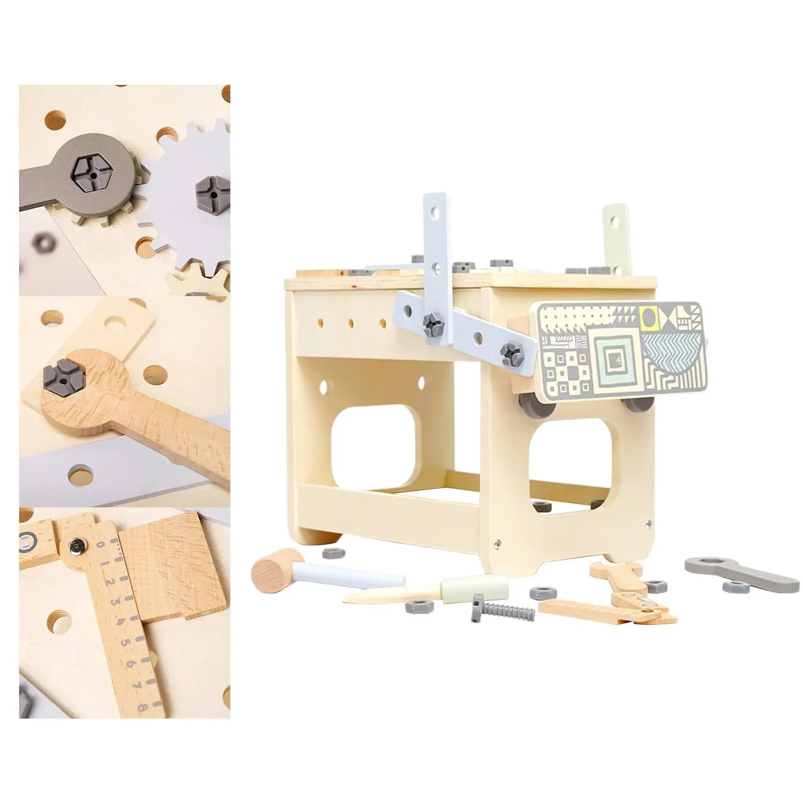 Tool Bench Wooden Toy Construction Toy Set for Indoor Birthday Gift Outdoor