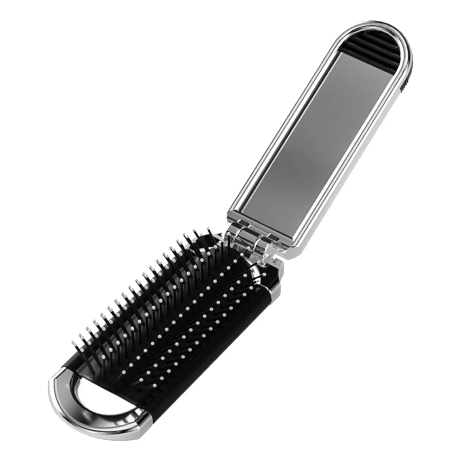 Folding Hair Brush with Makeup Mirror Gift Hair Styling Tool Mini Hair Comb Travel Hair Brush for Bag Purse Family Women Men