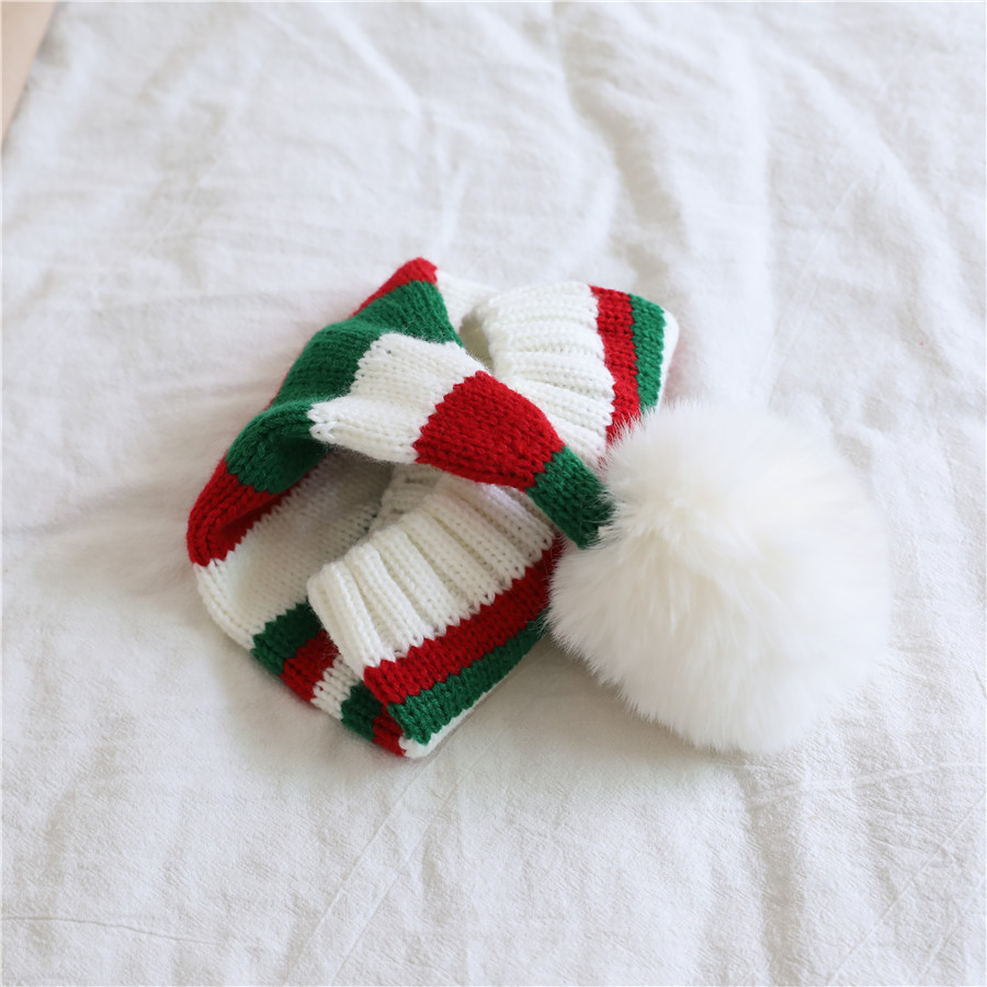 Pudcoco Weihnachten Strick mütze Winter warm gestreifte Mütze Mütze kaltes Wetter Pom Mütze für Kinder und Erwachsene – Detail 5