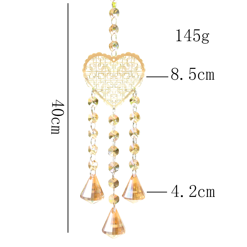 1PC handgemachte Liebe geschnitzte Kristall Anhänger Home Decor Kronleuchter hängen Zubehör Sonnenfänger für Fenster Garten Ornamente Handwerk – Detail 1