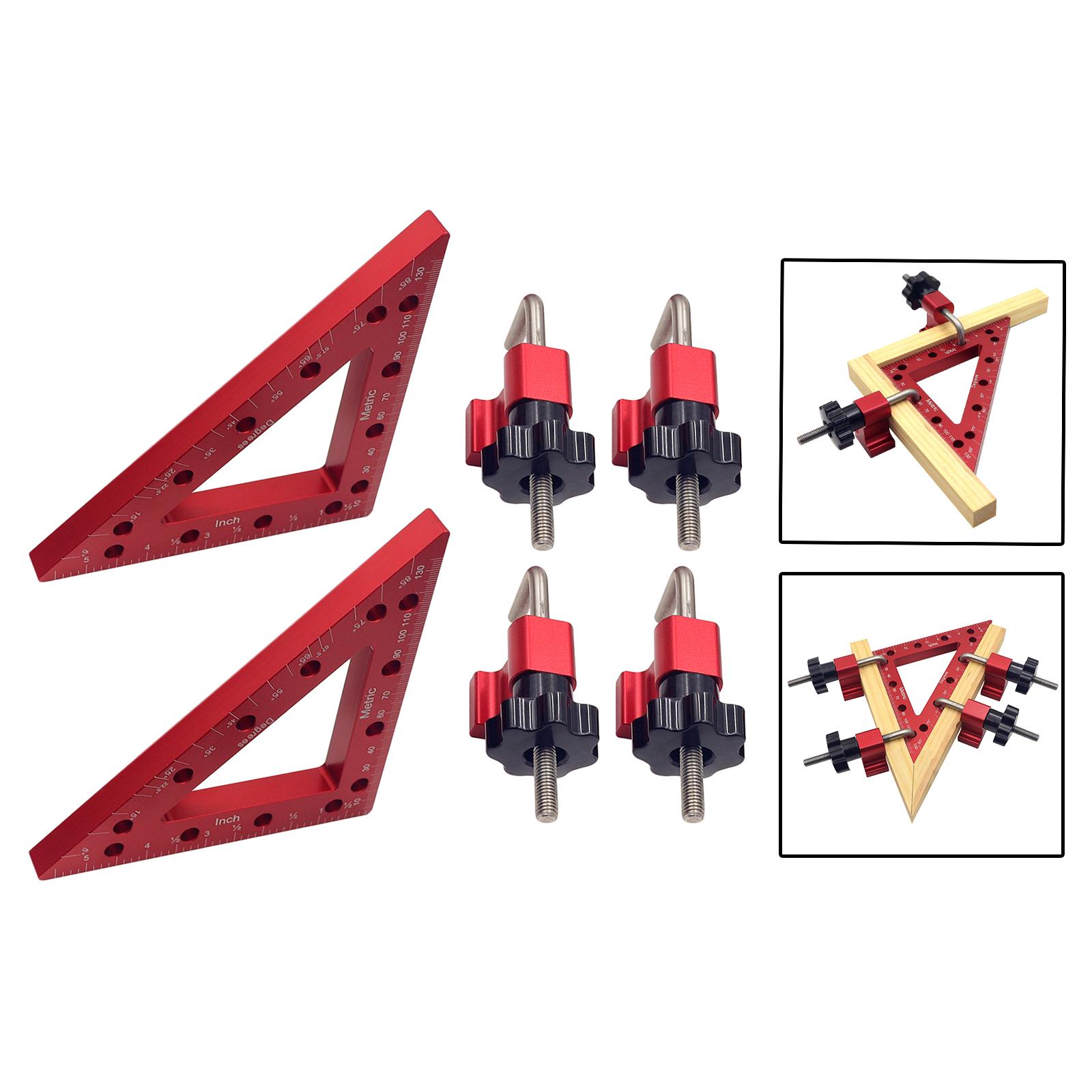 2x Aluminum Alloy Right Angle Clamps 90 Degree Positioning Squares Woodworking Corner Clamp Clamping Tool for Picture Frame Box