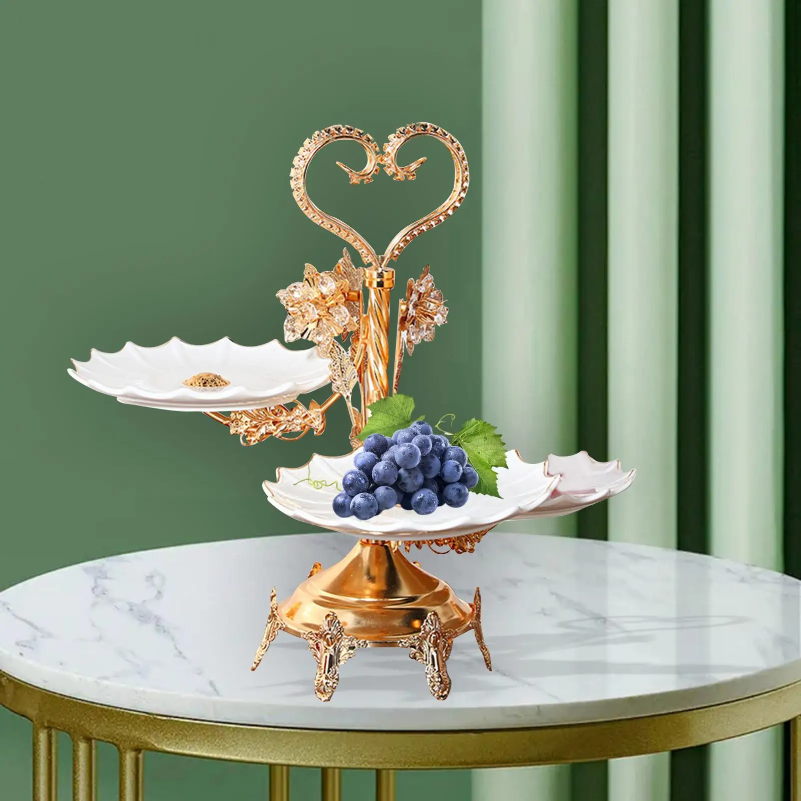 Tiered Cupcake Stand European Style Fruit Plate for Birthday Countertop Home